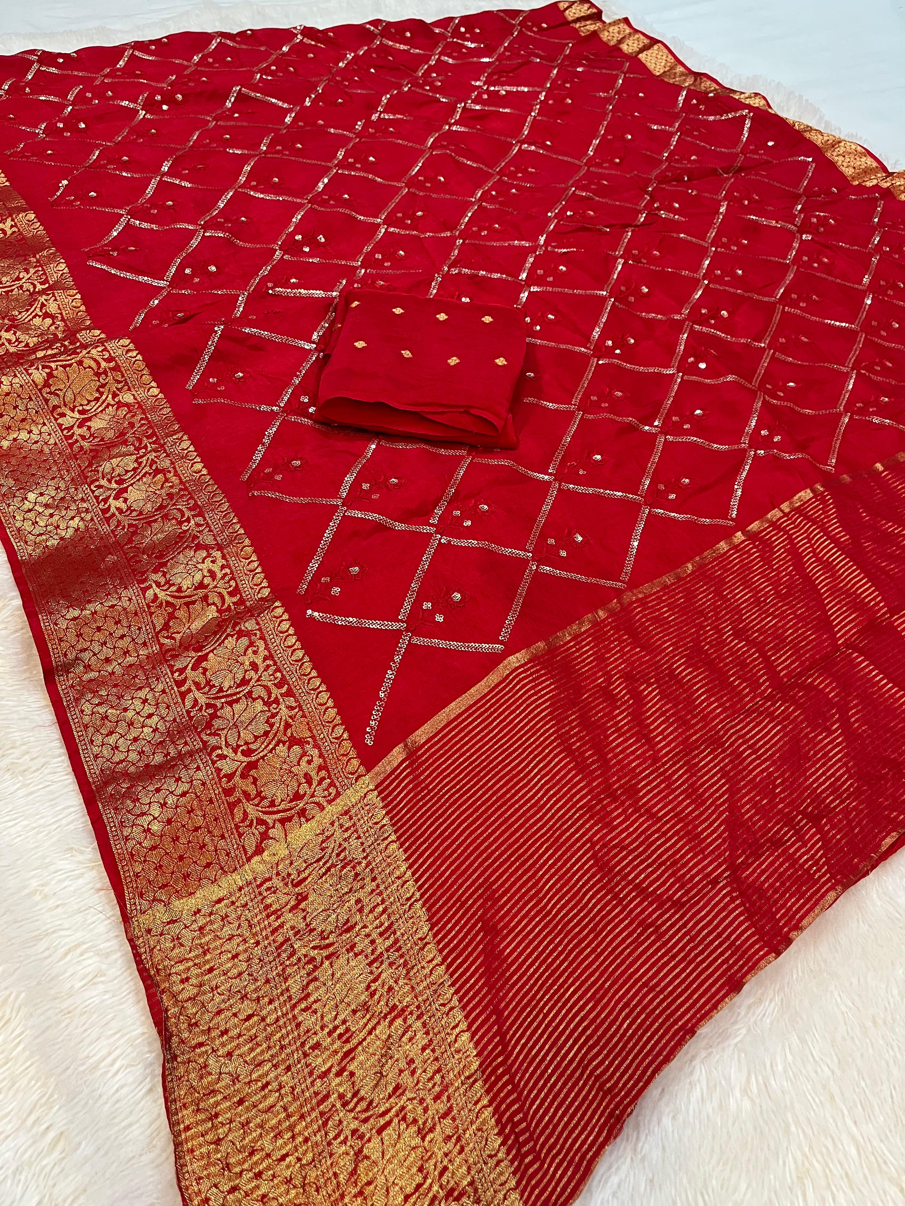 Dolla Silk Saree With Sequence Work