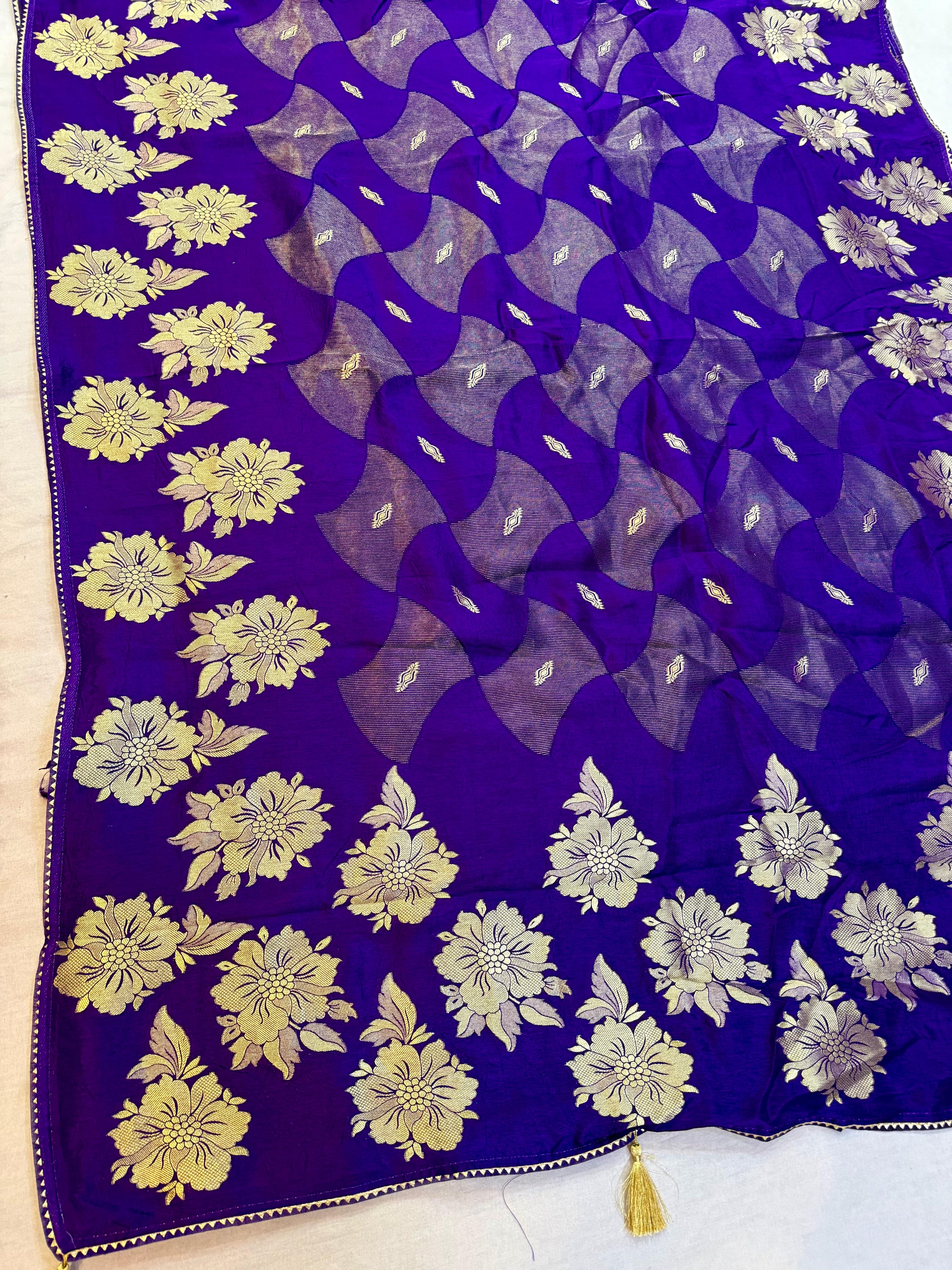 Designer  Nylon Dolla Silk Saree With upada jarri Work