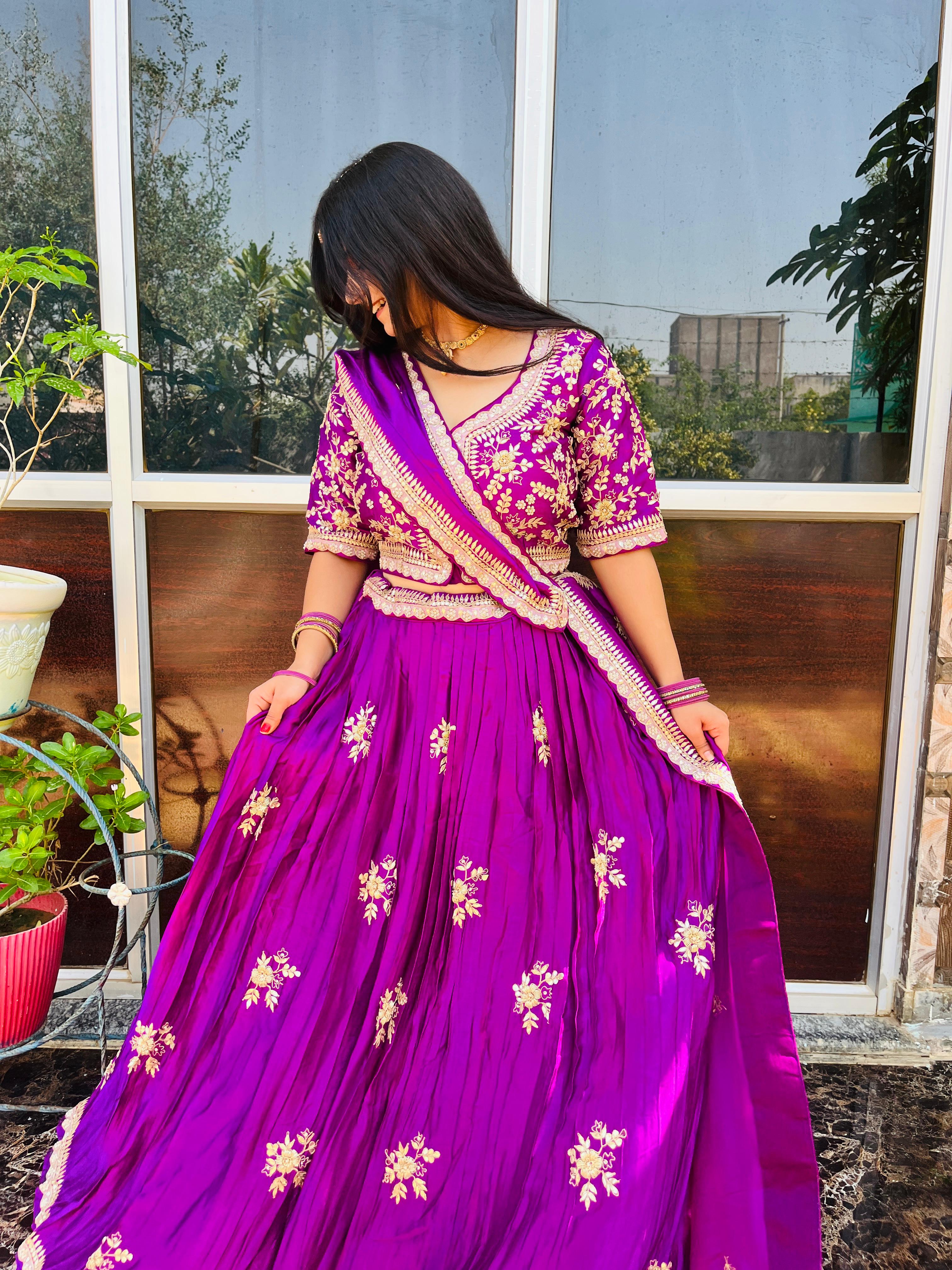 Luxury Pure Modal Gajji Silk Lehanga With Designer Blouse