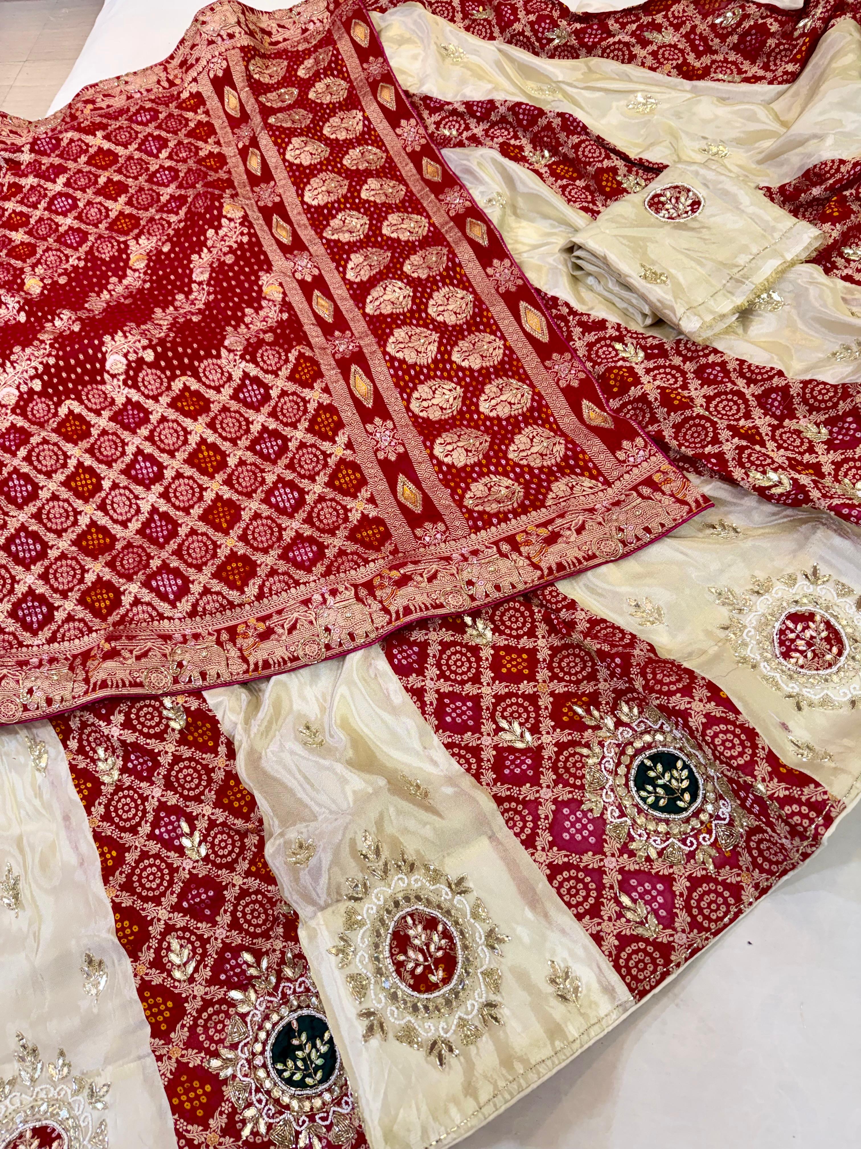 Beautiful Cosmos Fabric Lehenga With Handwork X Geogette Weaving Dupatta