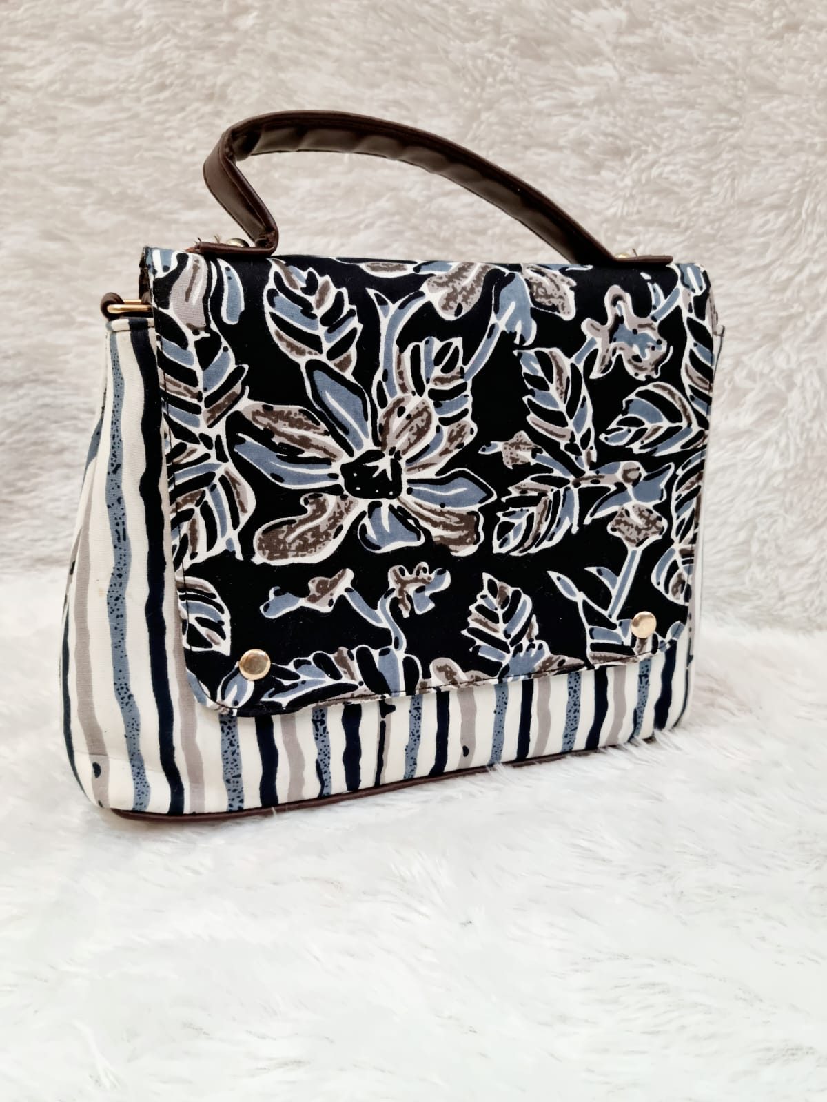 HandBlock Print Tow Partition Fancy Sling Purse