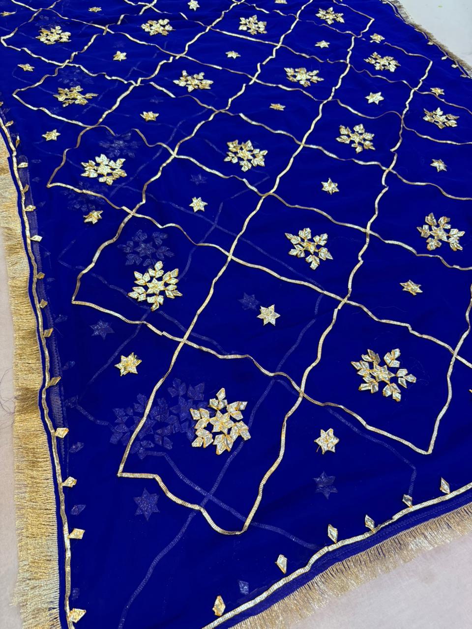 Designer Royal Georgette Saree With Gottapatti Work