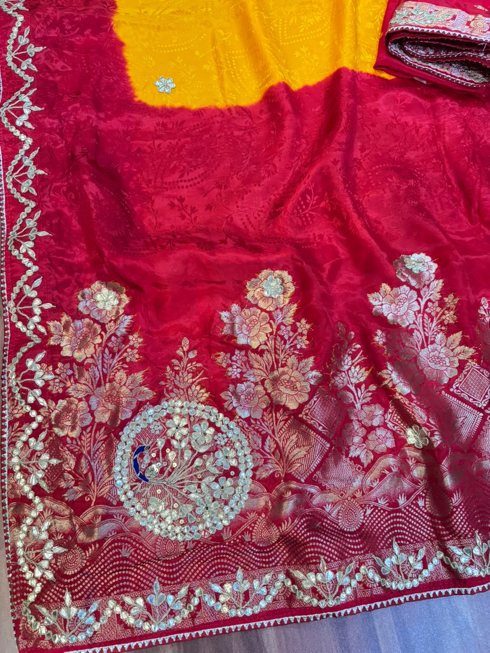 H.O Silk Pilliya Saree with Traditional Handwork