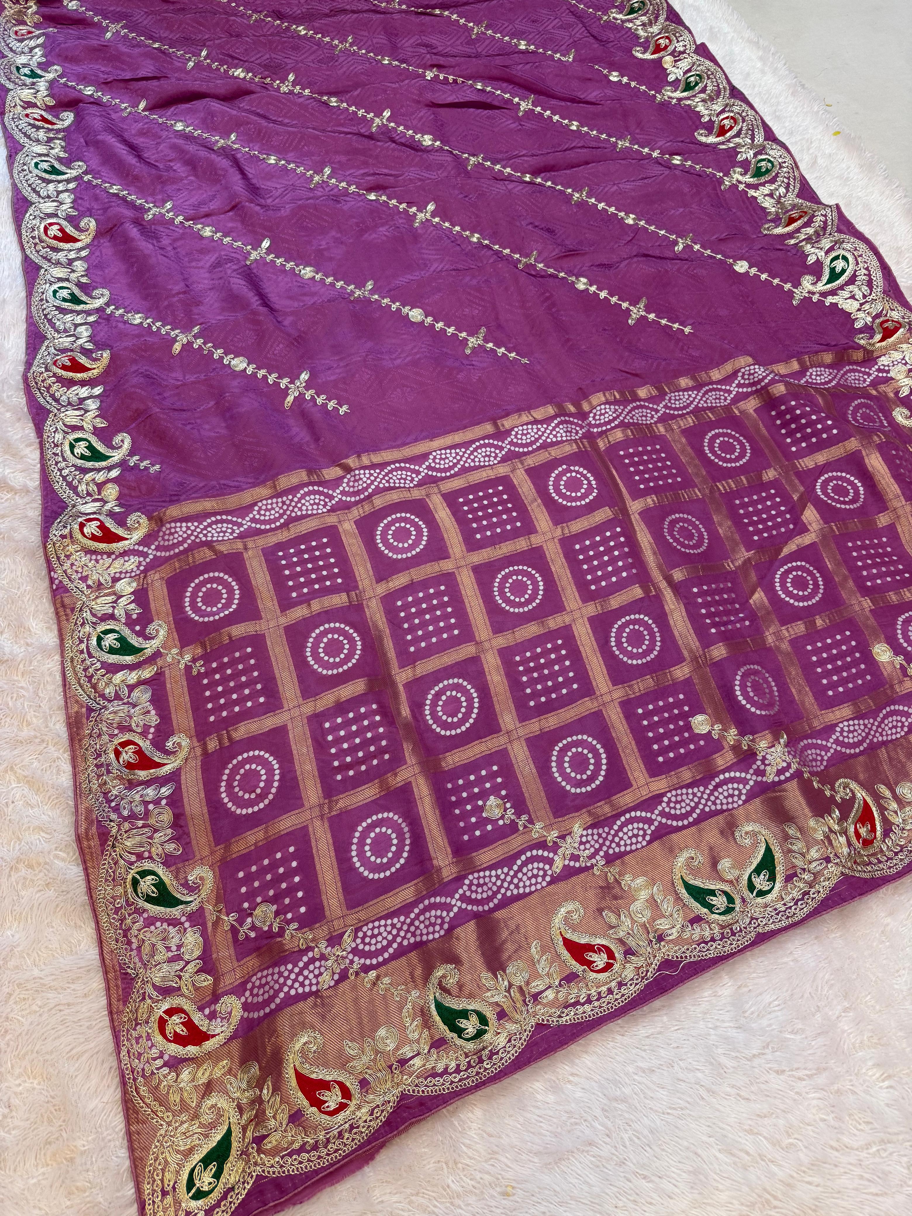 Traditional Pure H O Silk Saree With Pittan Work