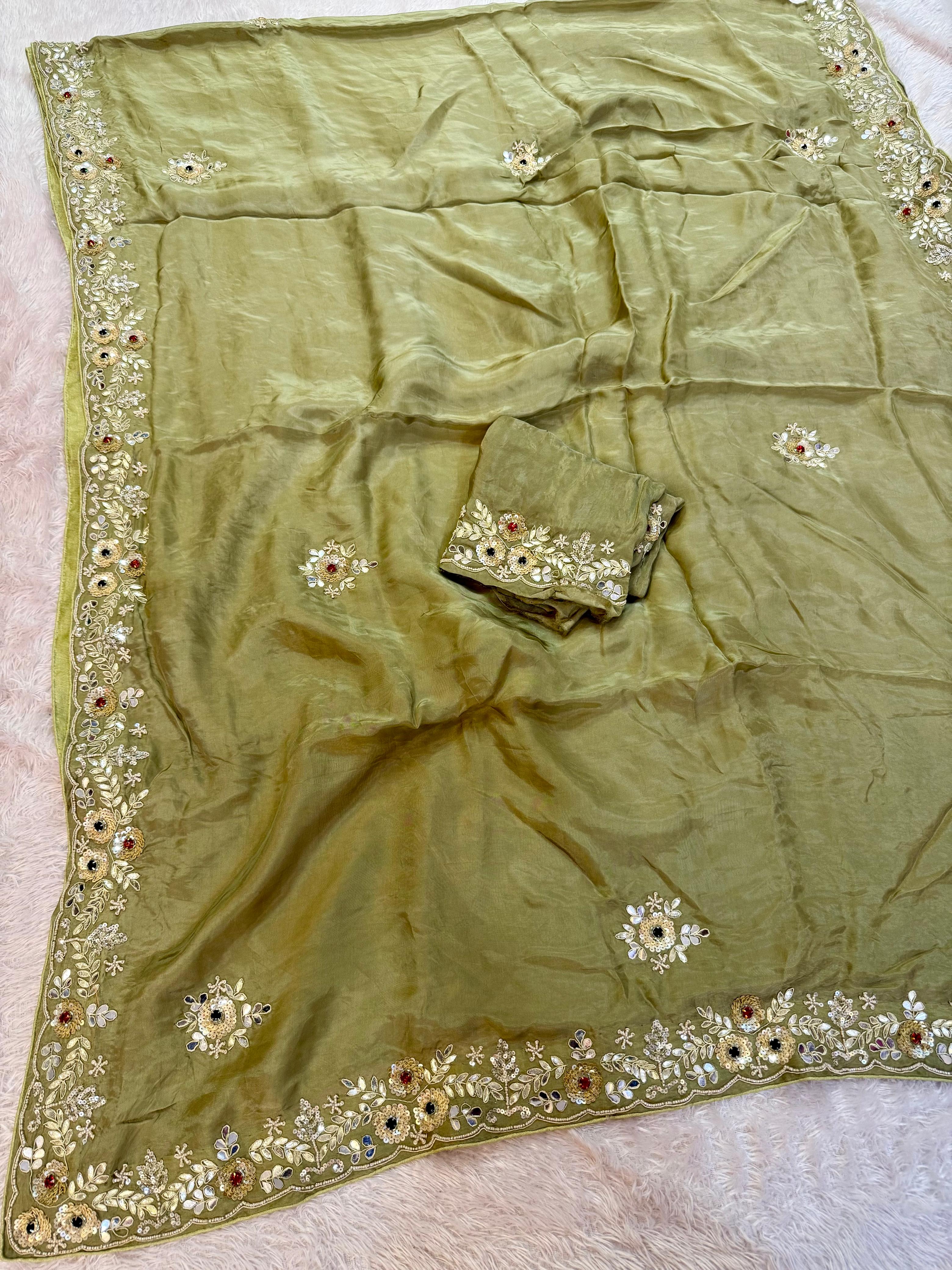Premium H.O Silk Saree with Beautiful Handwork