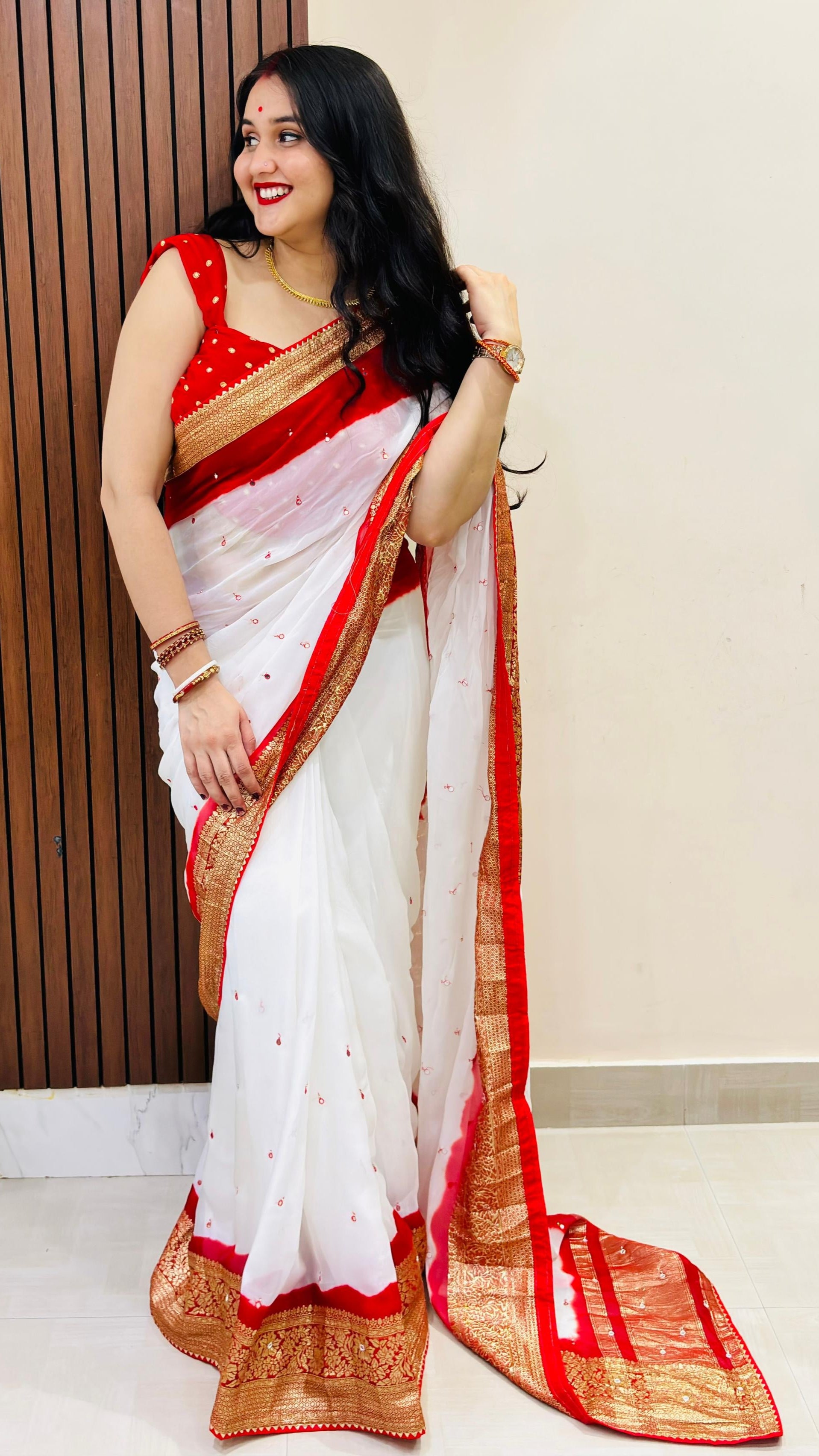 Beautiful Traditional Fag Soft Pure Organza Saree With Handwork