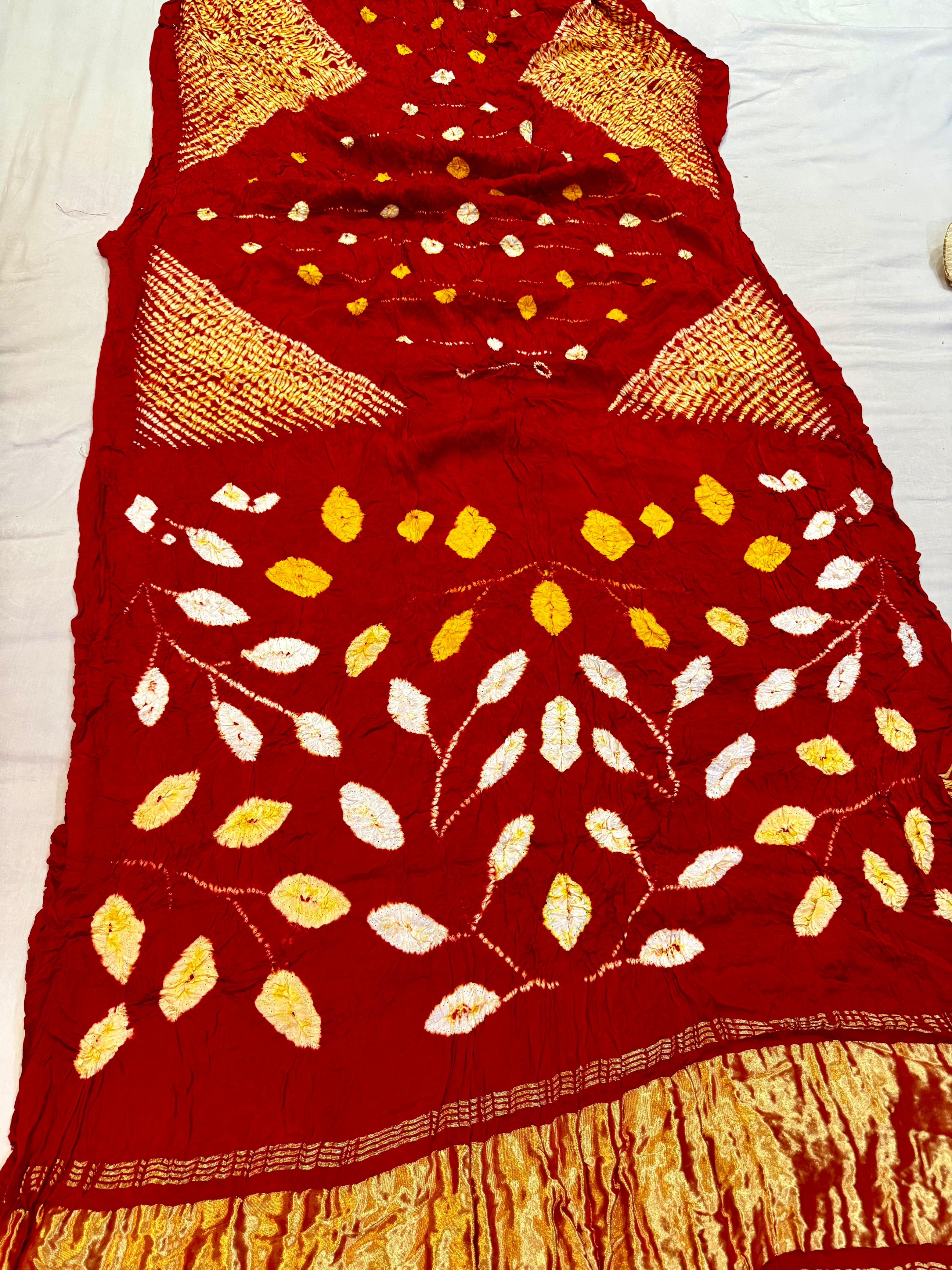 Designer Pure Modal Gajji Silk Hand Bandhej Saree