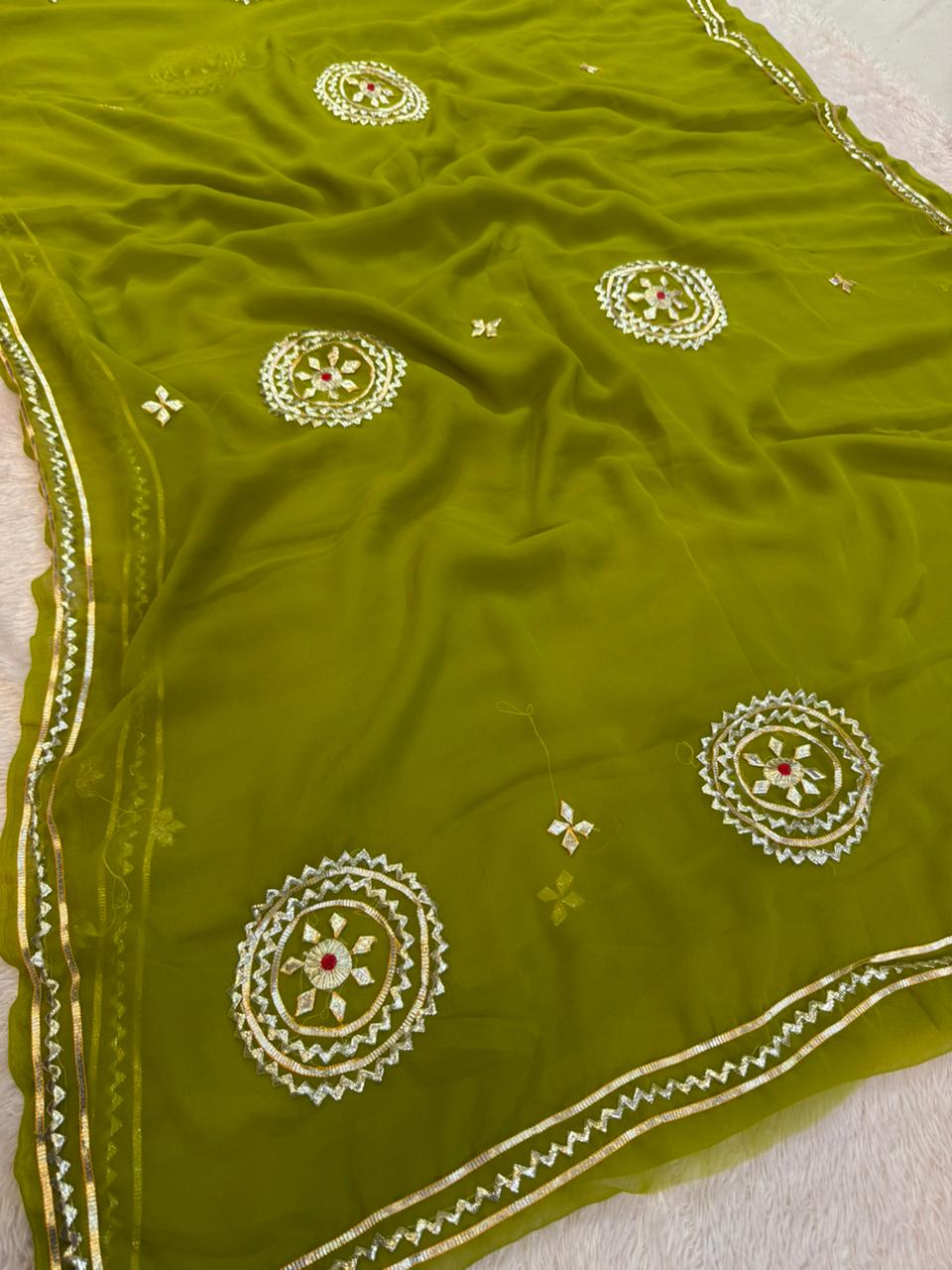 Trending Royal Georgette Saree With Gottapatti Work
