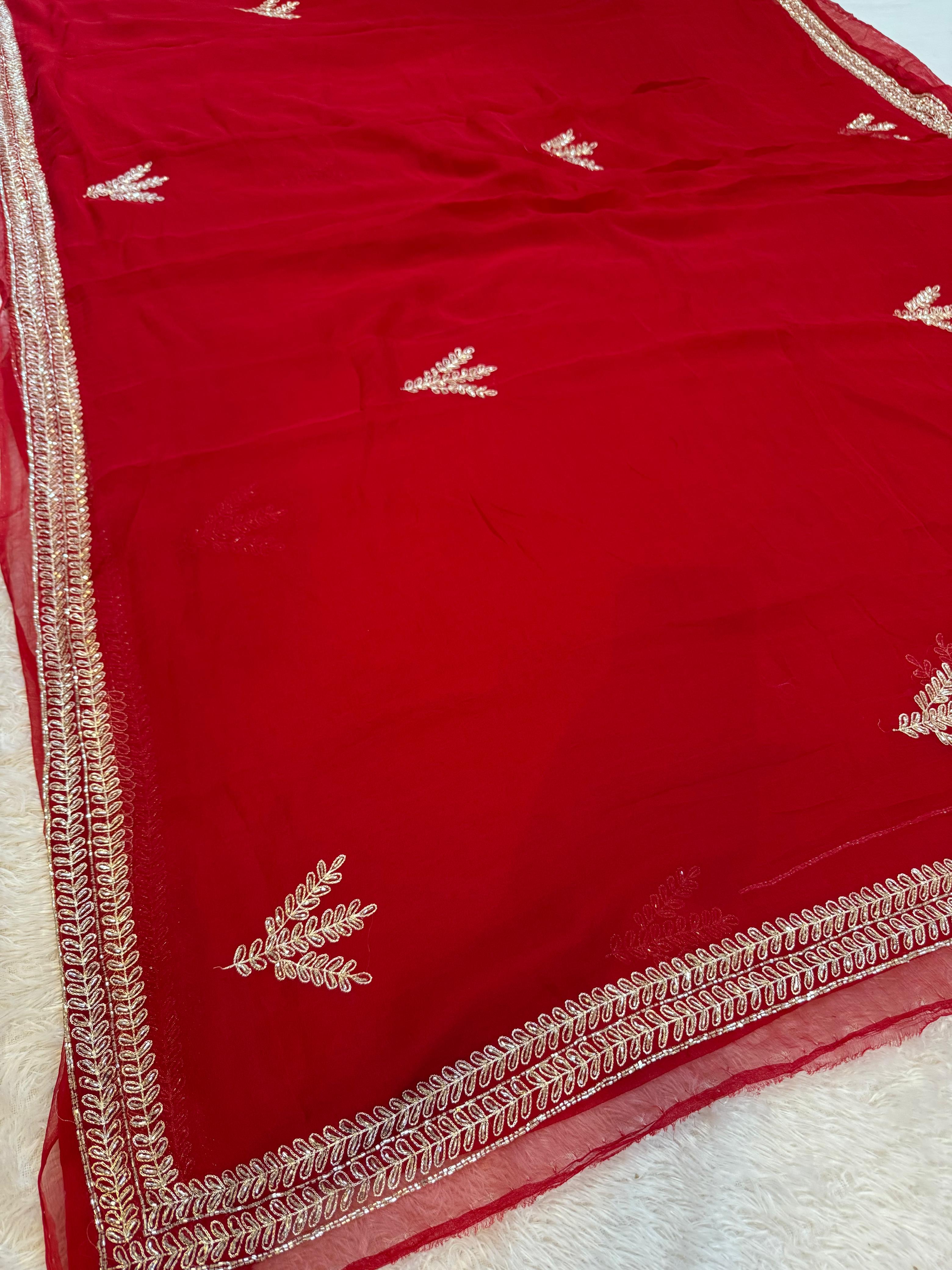 Pure Chiffon Saree With Premium Handwork