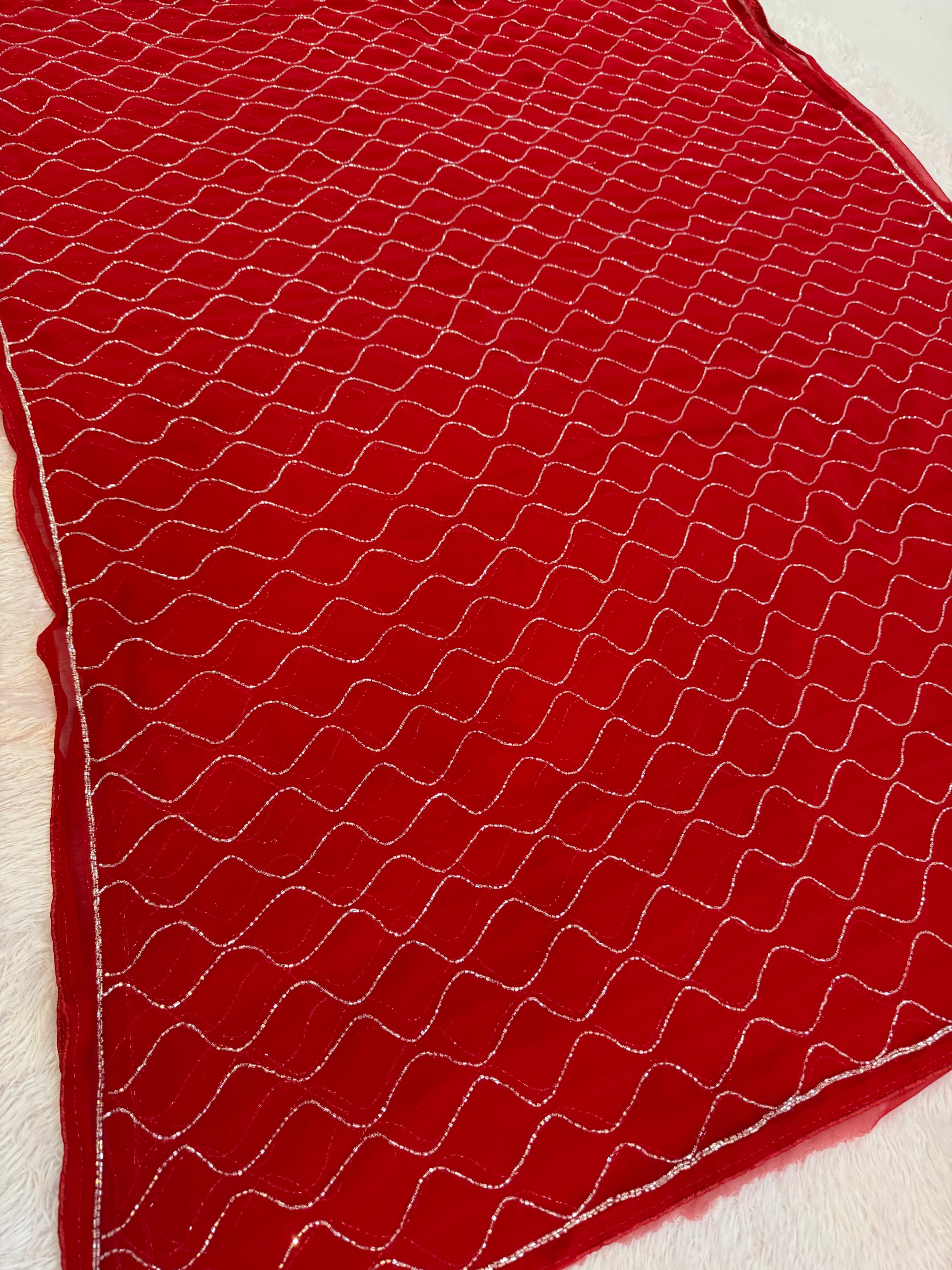 Designer Royal Georgette Saree With Handwork