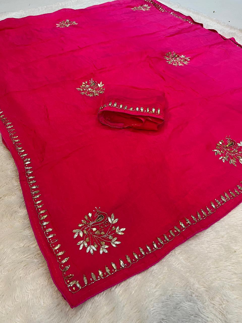 Latest H.O Silk Saree With Handwork