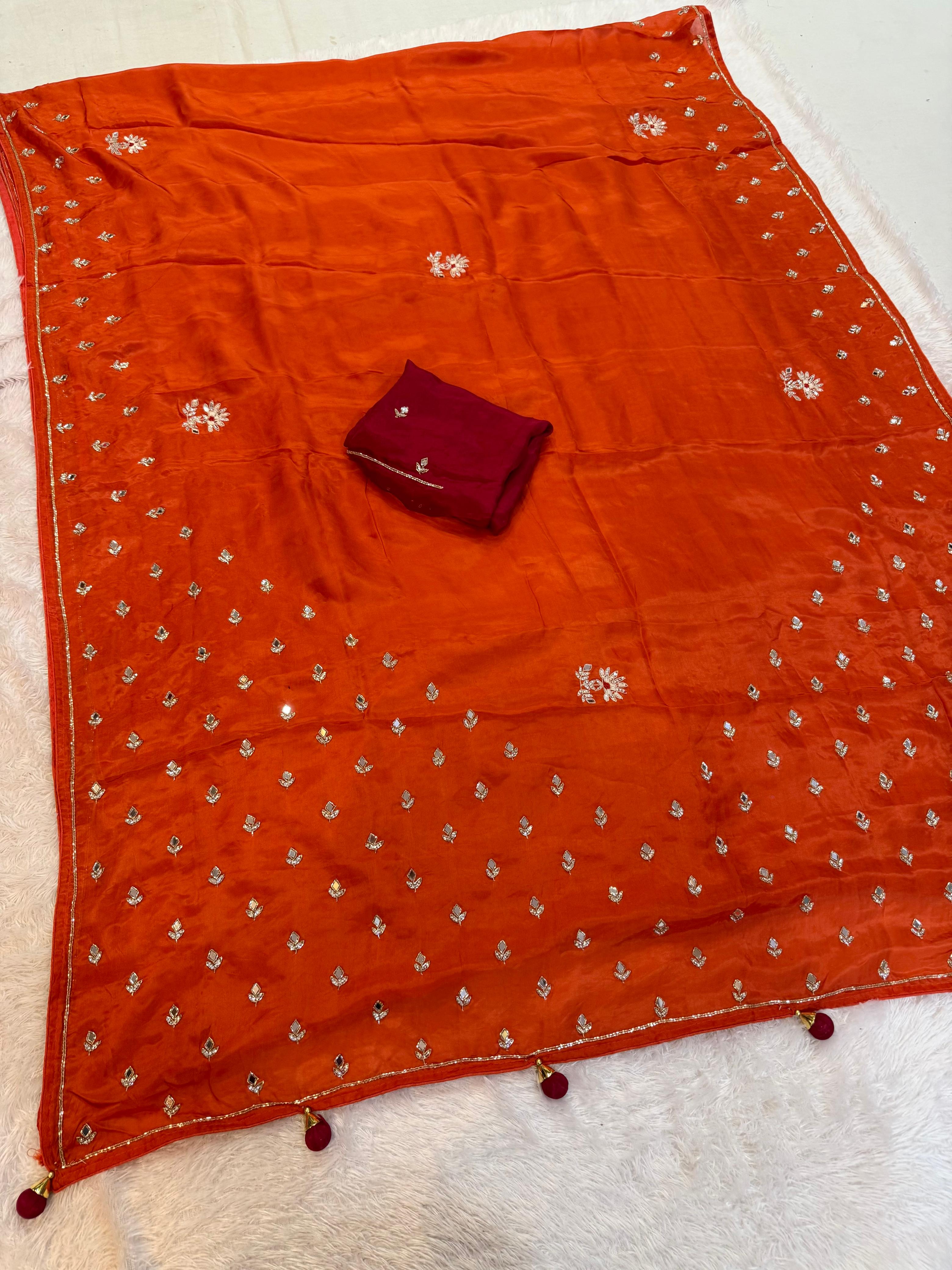 Premium Handwork Pure H O Silk Saree