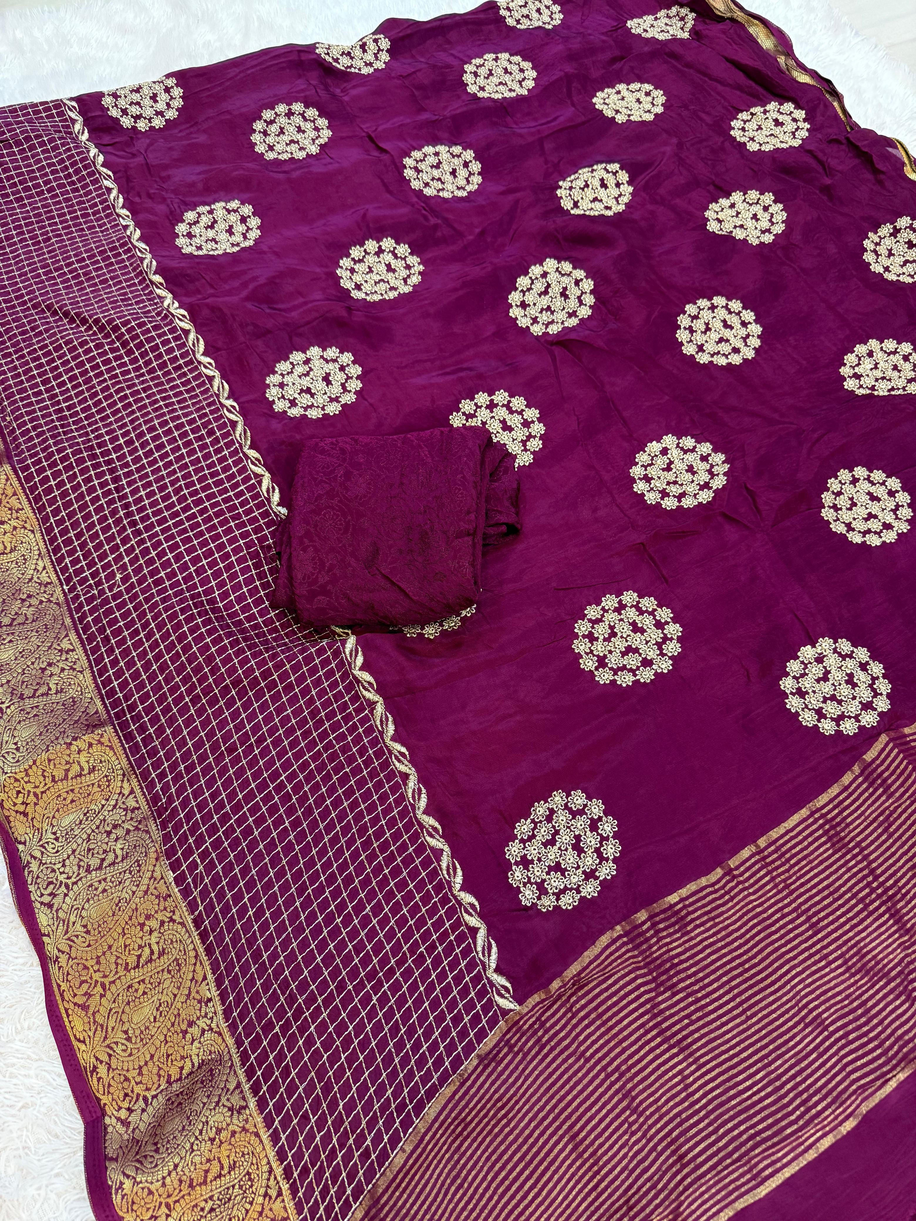 Pure H O Silk Saree With Jaari Work