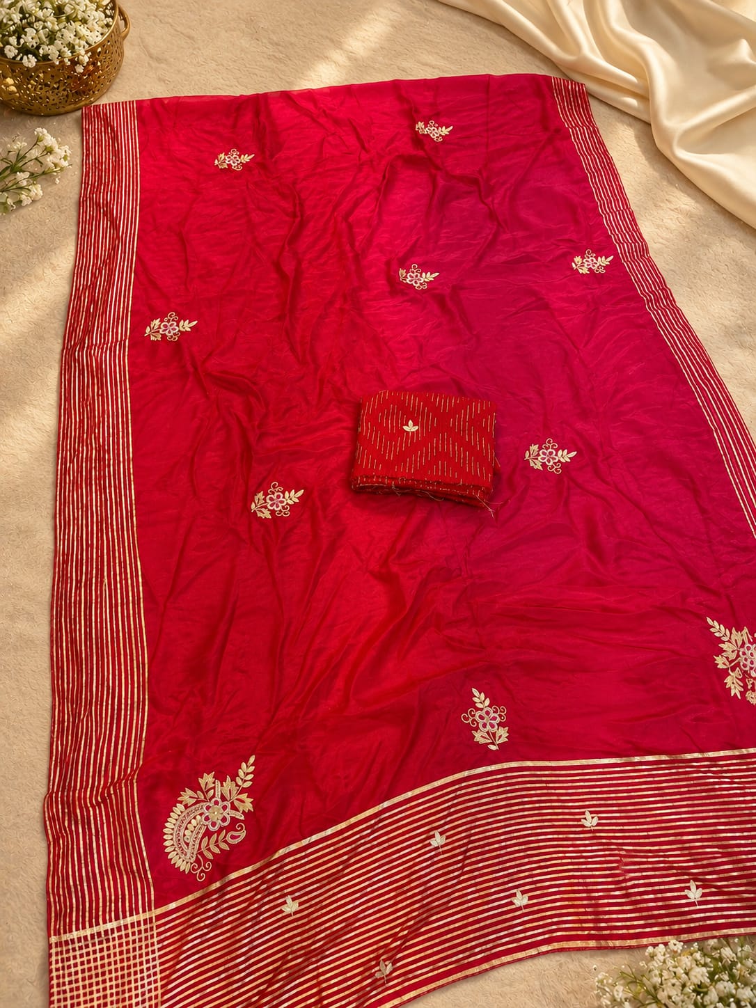 Beautiful Pure H.O Silk Saree With Handwork