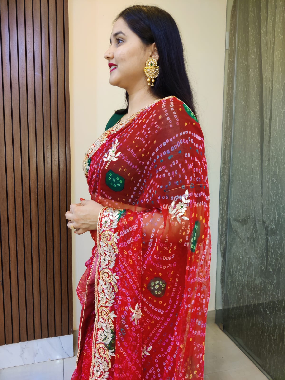 Jodhpuri Pure Chiffon Handwork Saree