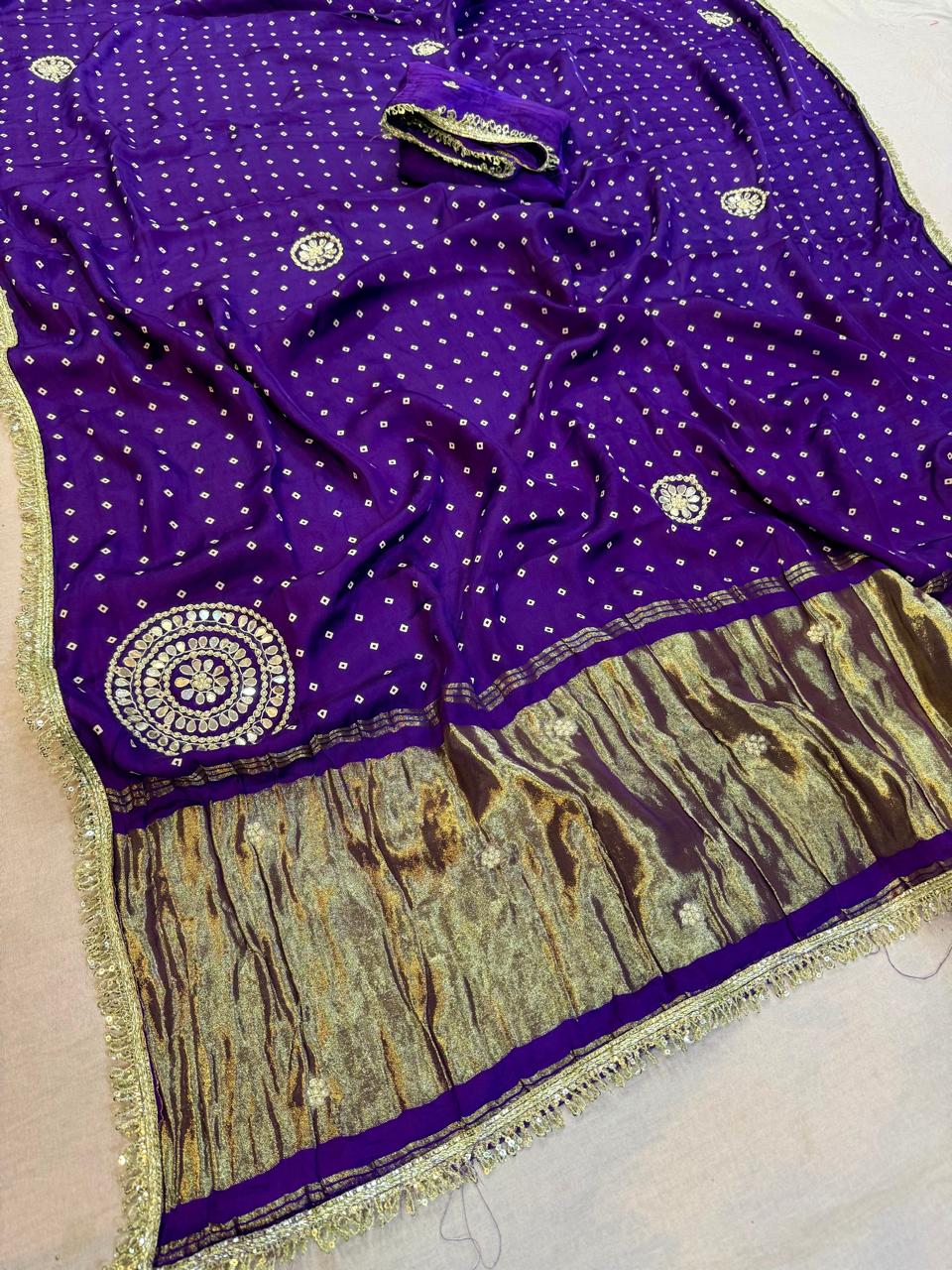 Latest Modal Silk Saree With Handwork