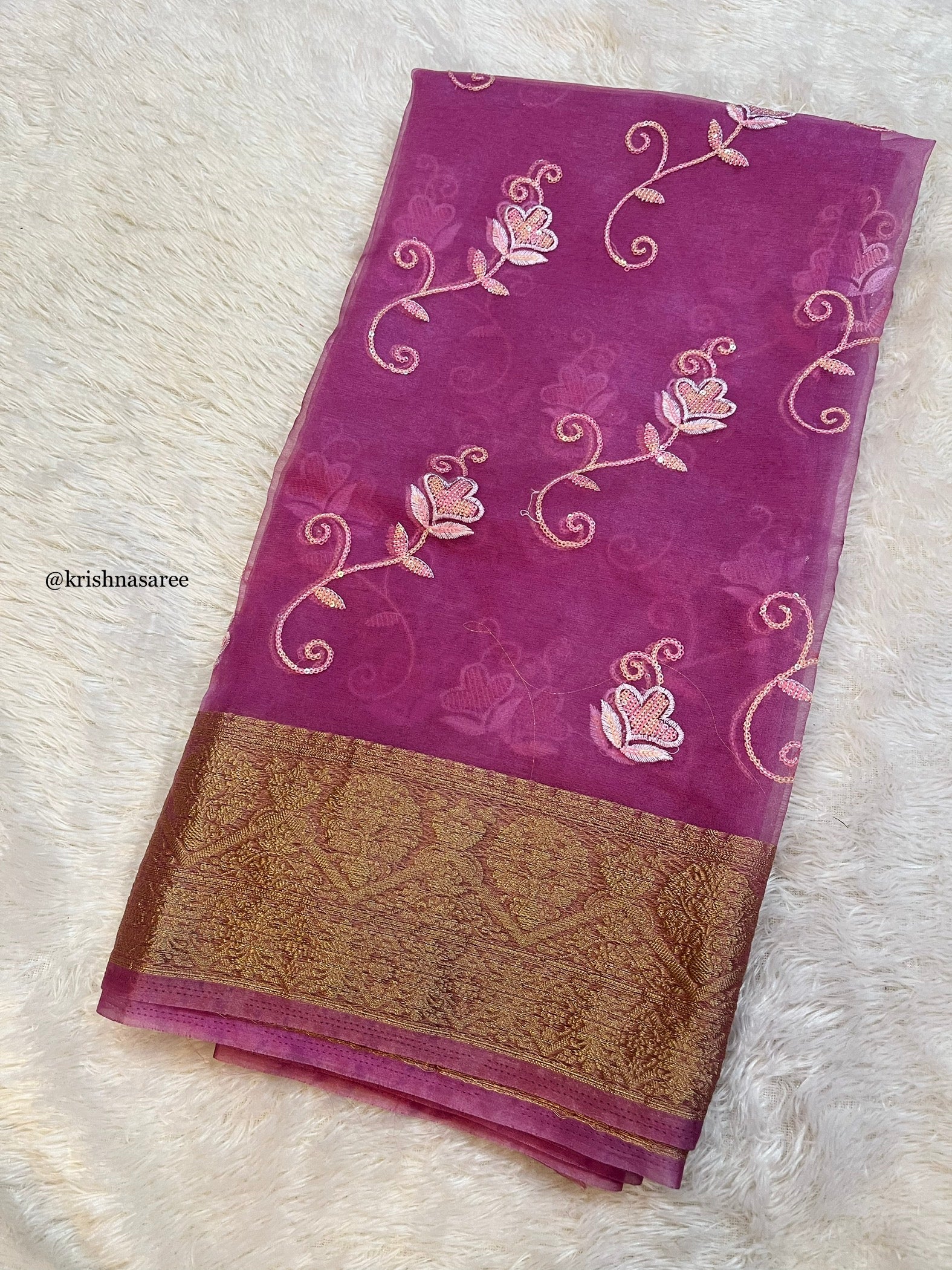 Beautiful Organza Saree With Work