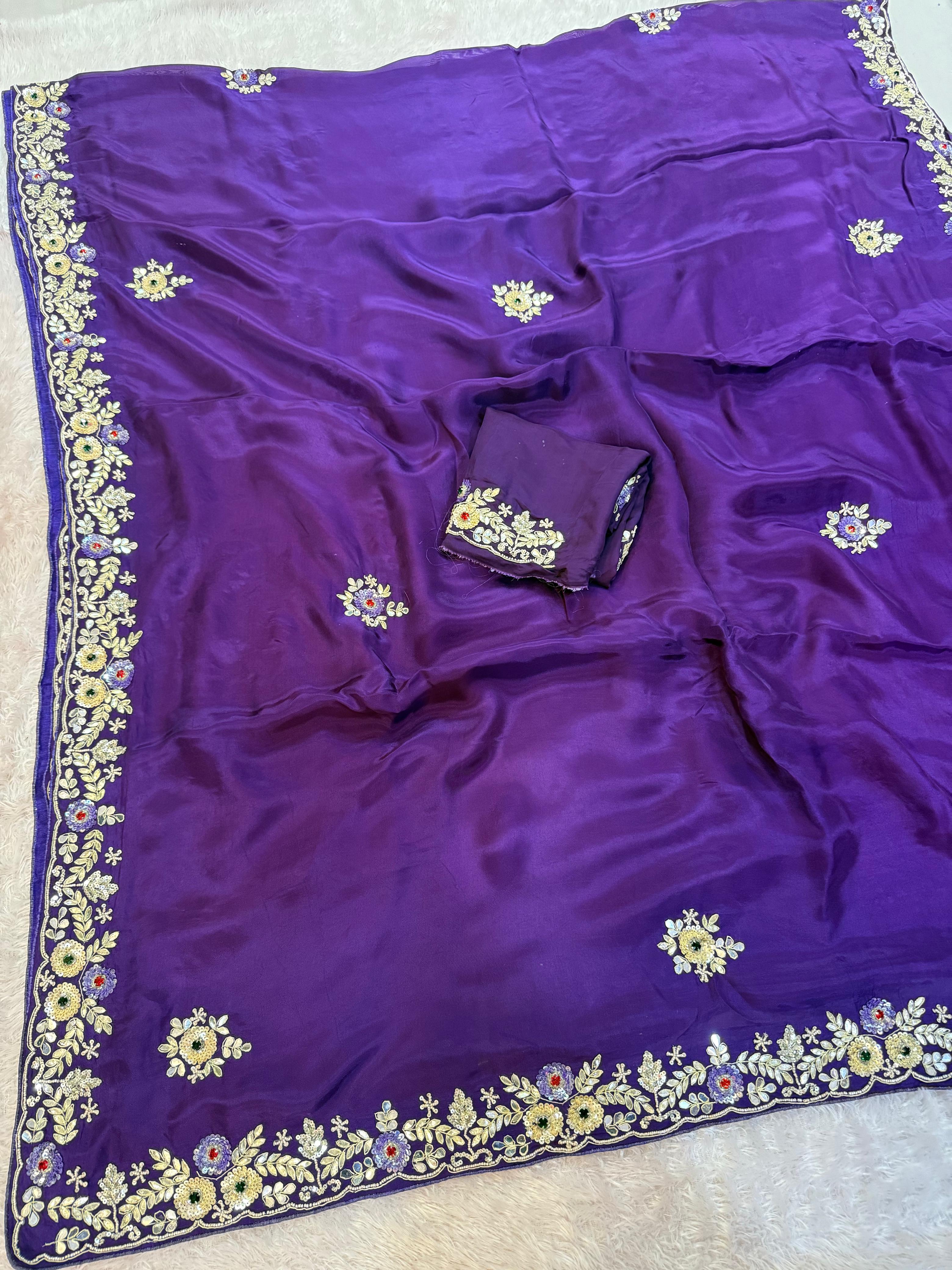 Premium H.O Silk Saree with Beautiful Handwork