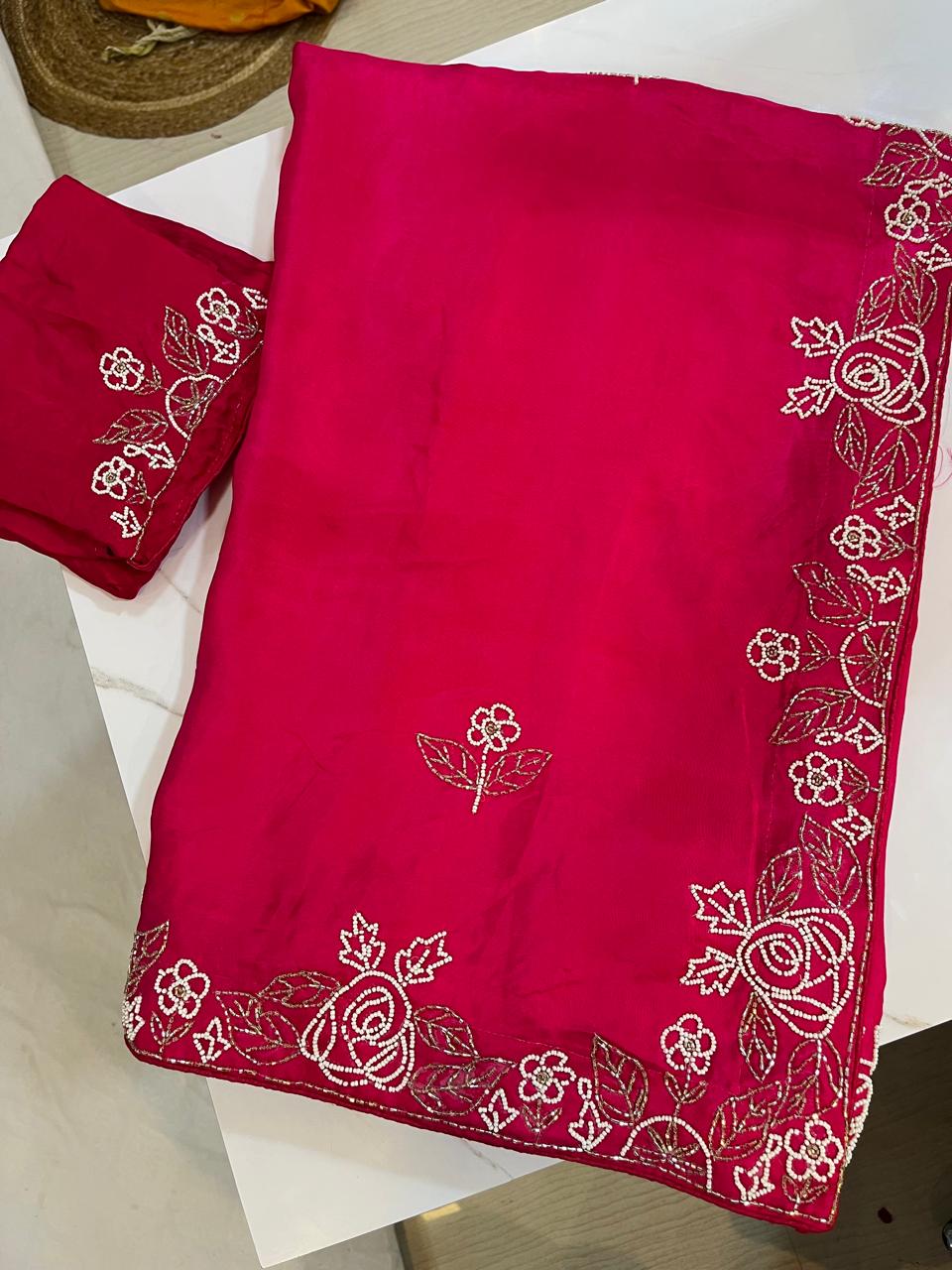 Latest Uppada Silk Saree With Premium Handwork