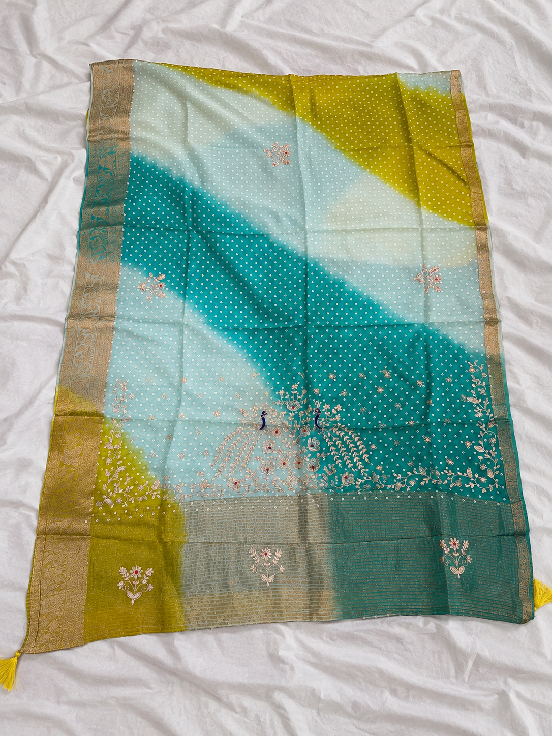 Premium Handwork Pure H O Silk Saree in Multishades