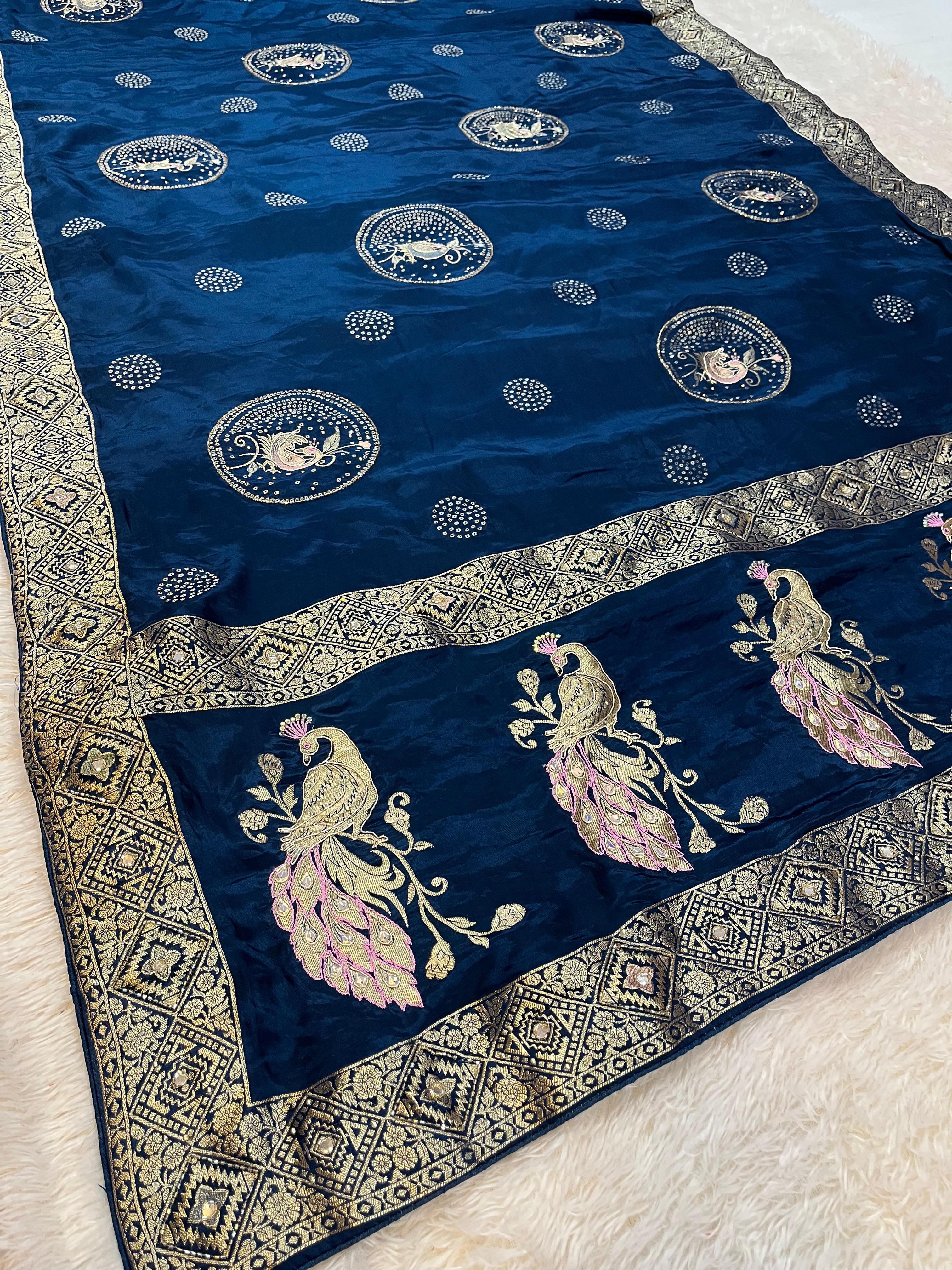 Designer H.O Silk Saree With Handwork