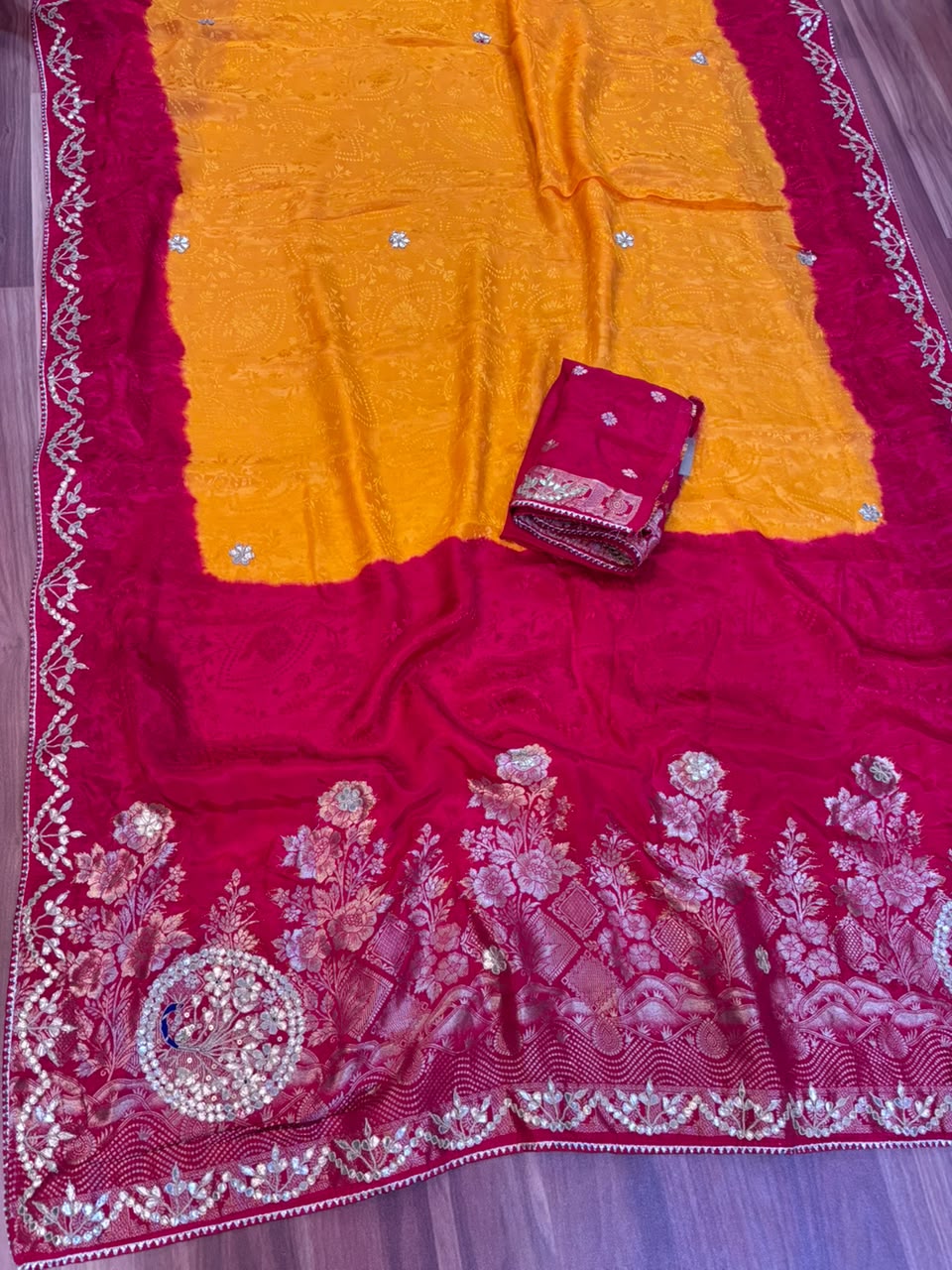 H.O Silk Pilliya Saree with Traditional Handwork