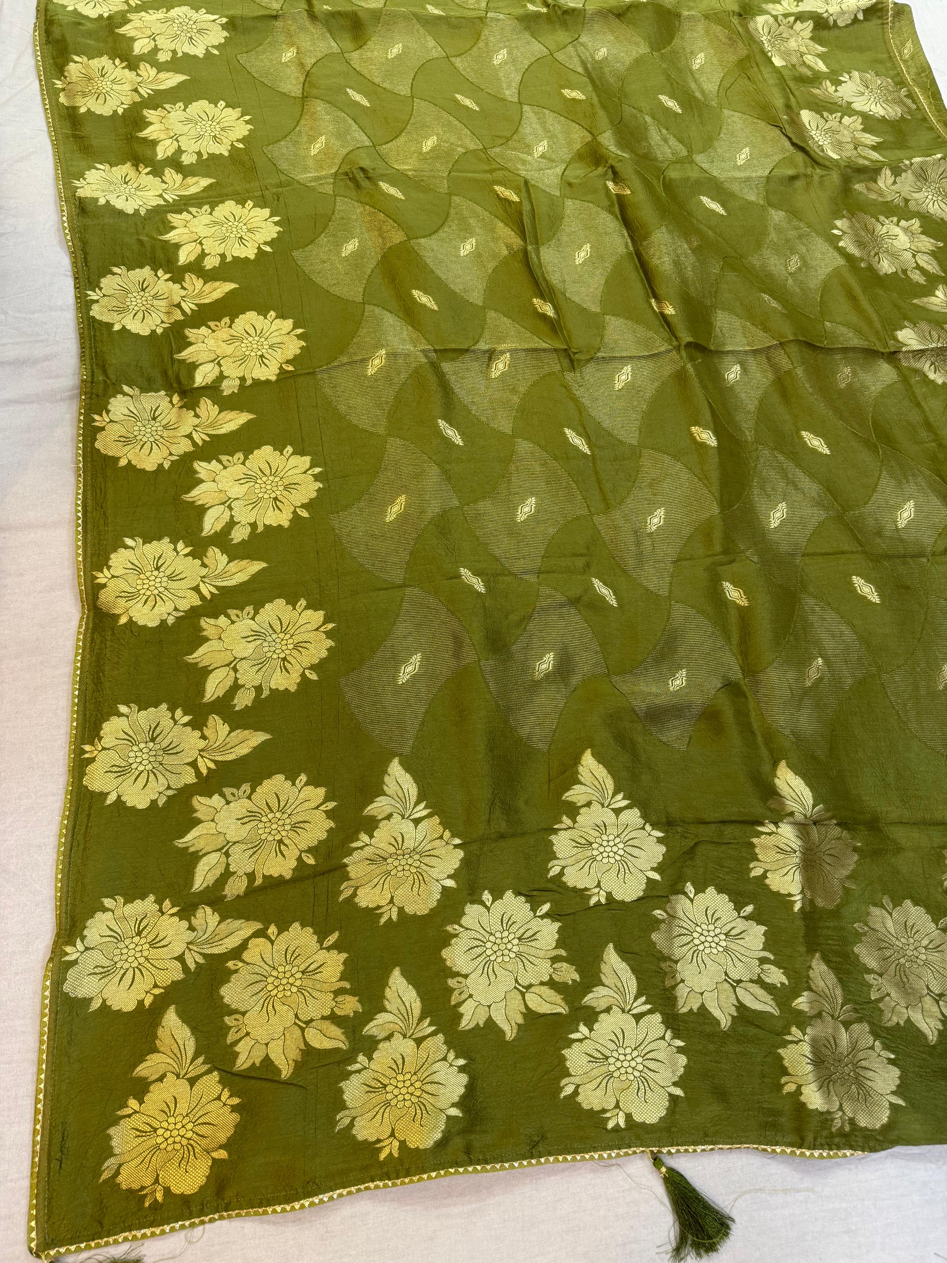 Designer  Nylon Dolla Silk Saree With upada jarri Work