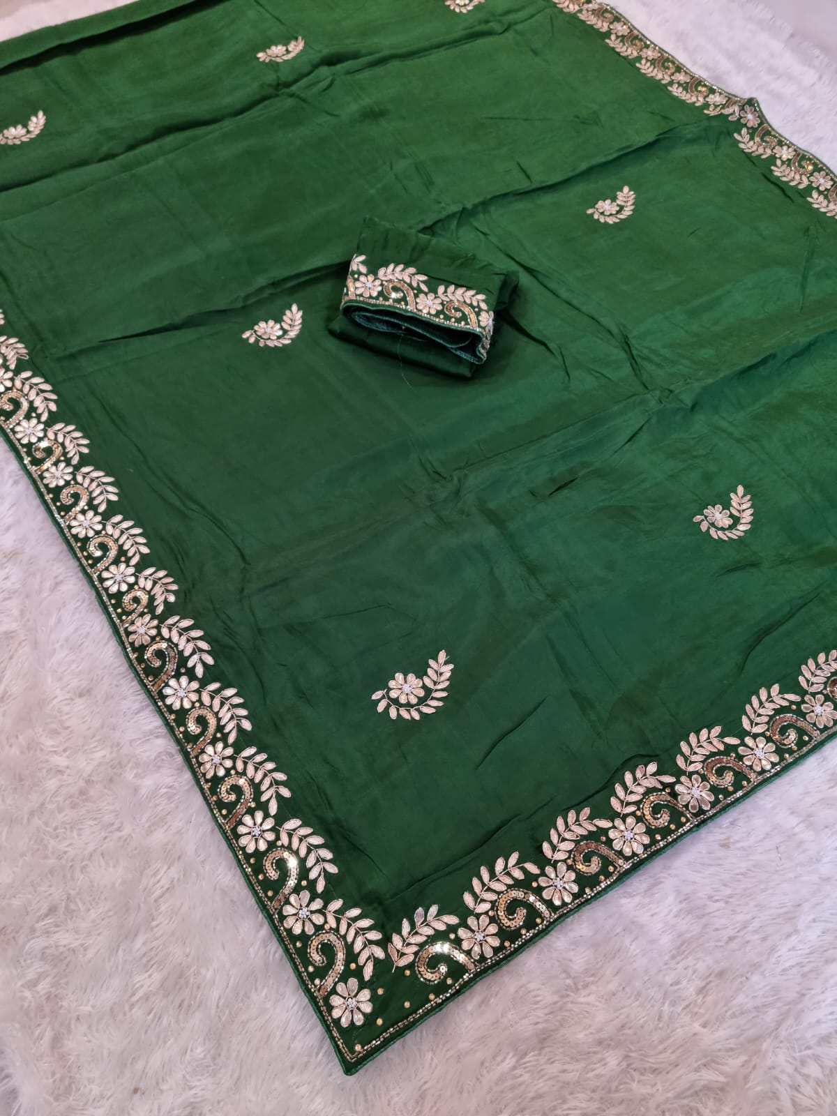 Pure Upada Silk Saree With Premium Handwork