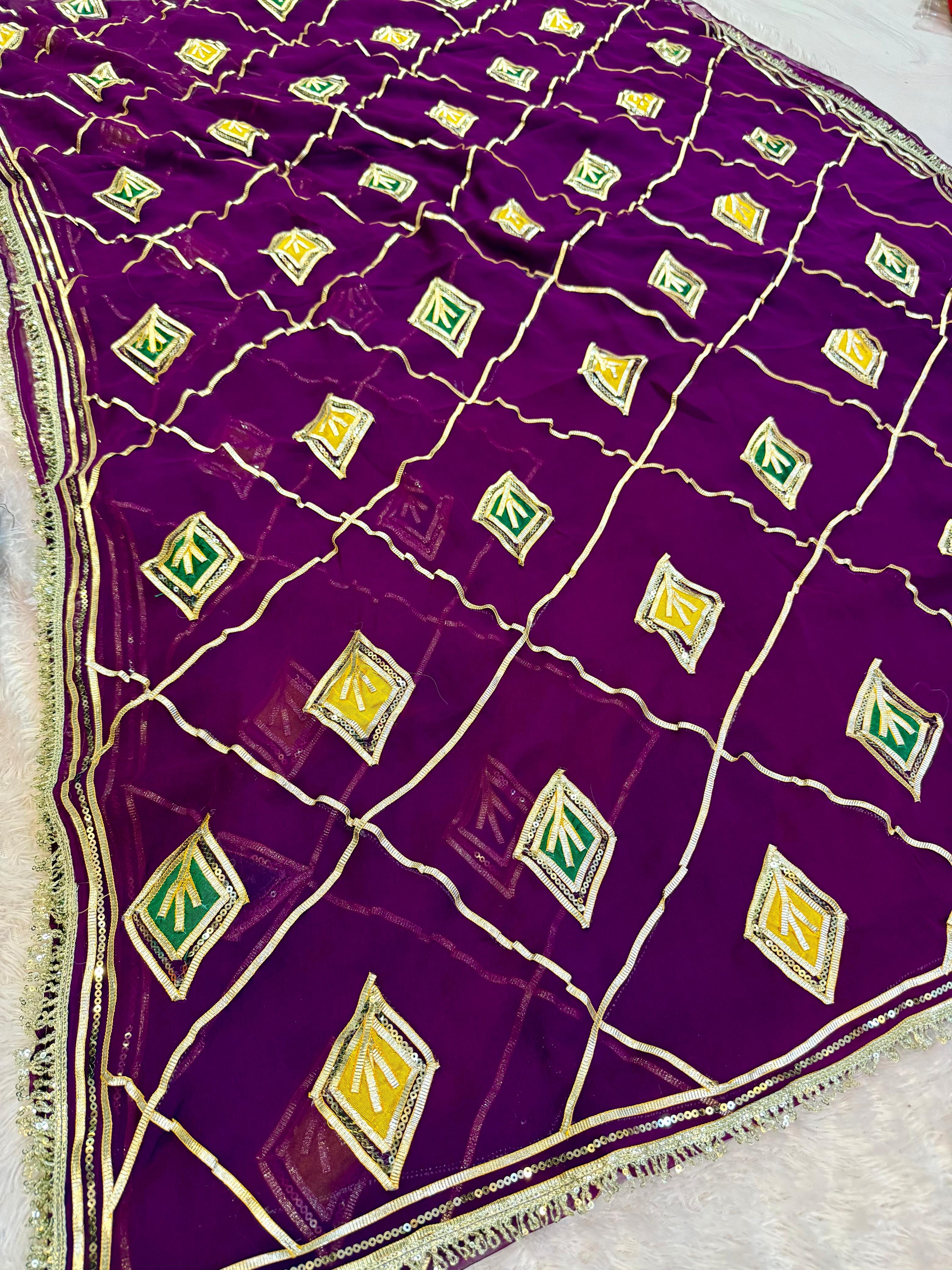 Beautiful Georgette Saree With Gottapatti Work