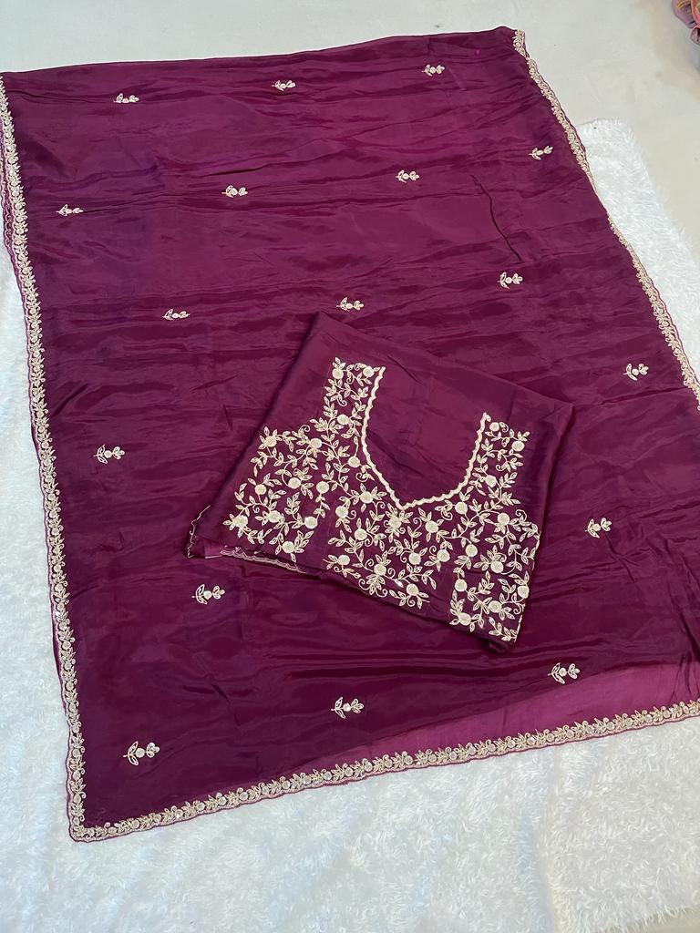 Pure H.O. Silk Saree With Handwork