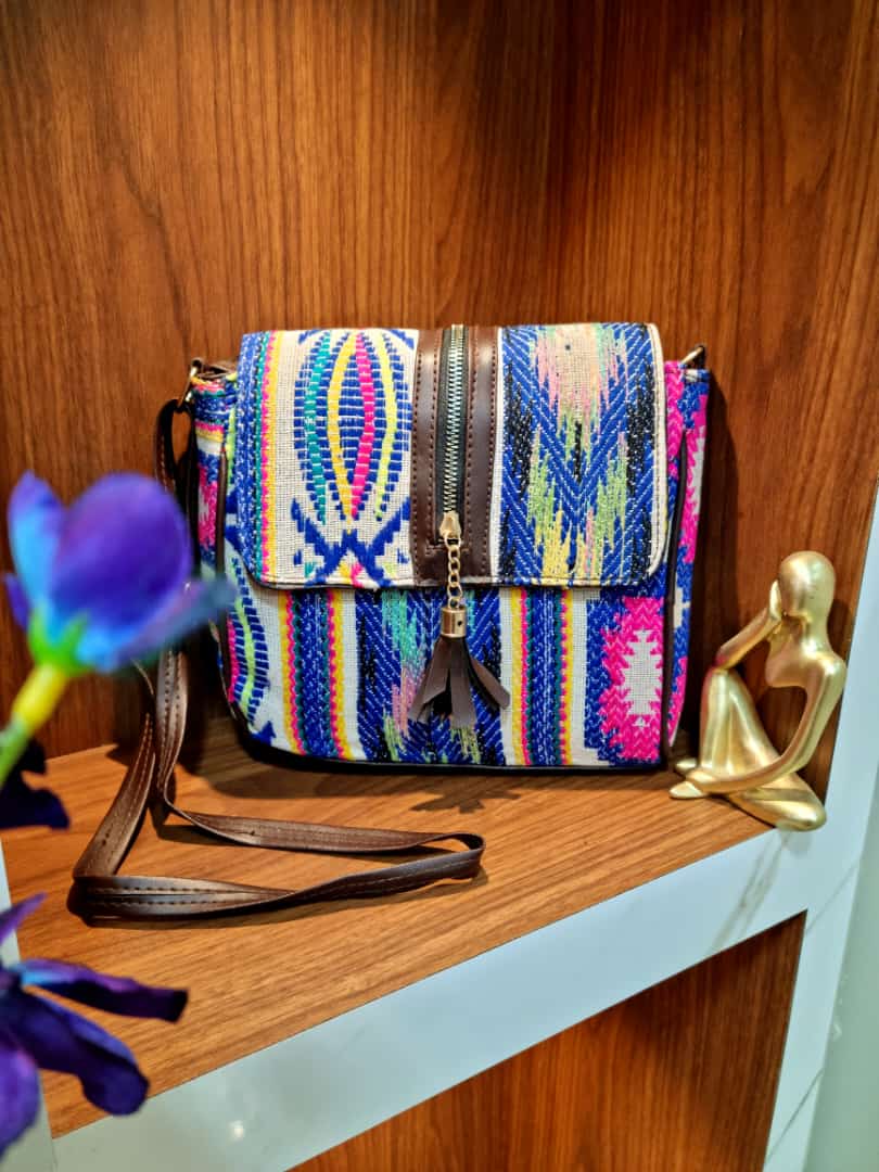 HandBlock Print Tow Partition Fancy Sling Purse