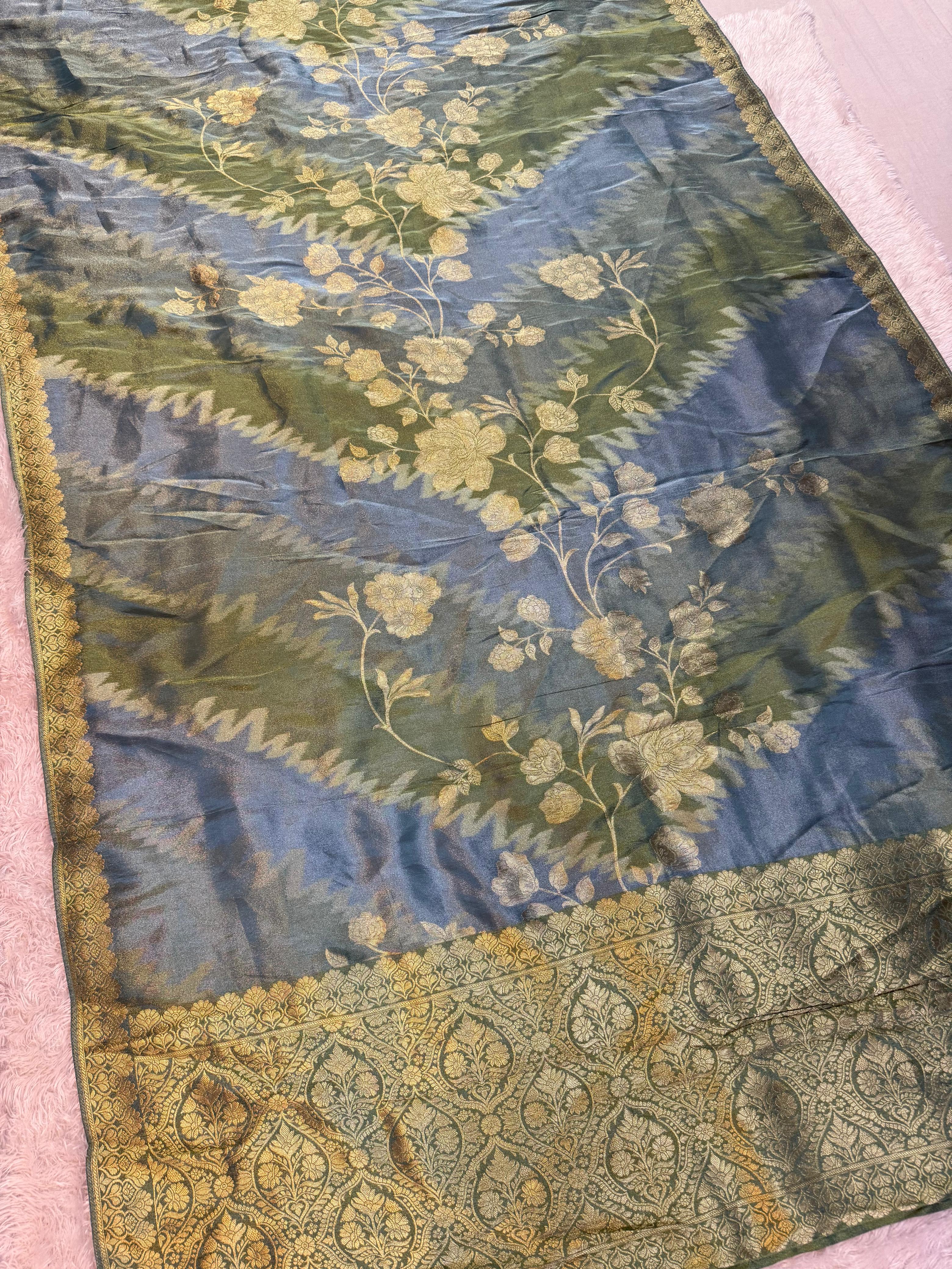 Designer H.O X Tissue Saree With Weaving Work