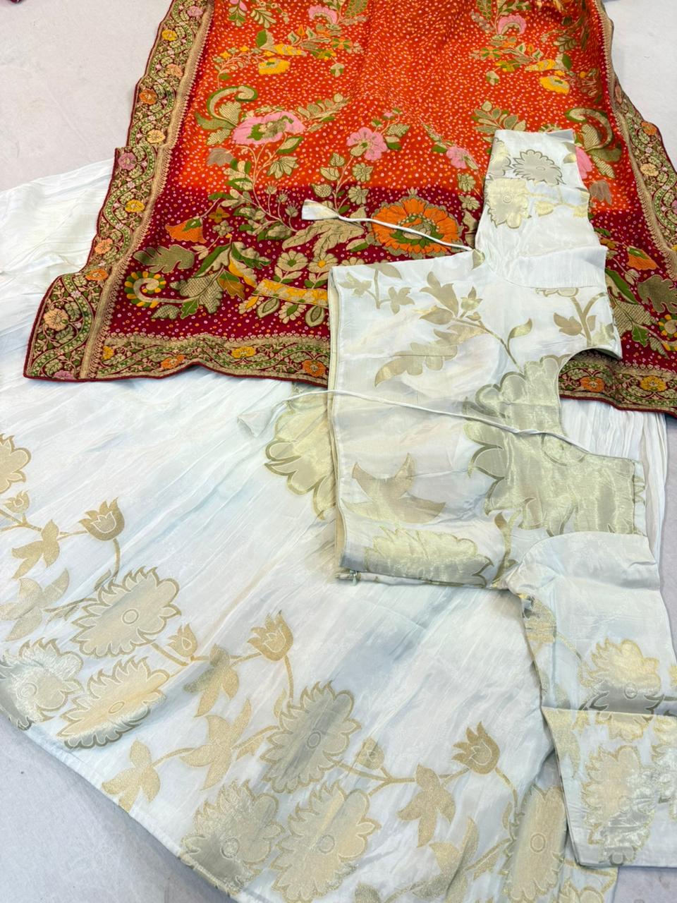Designer Pure Crepe Lehenga With Pure Georgatte Dupatta