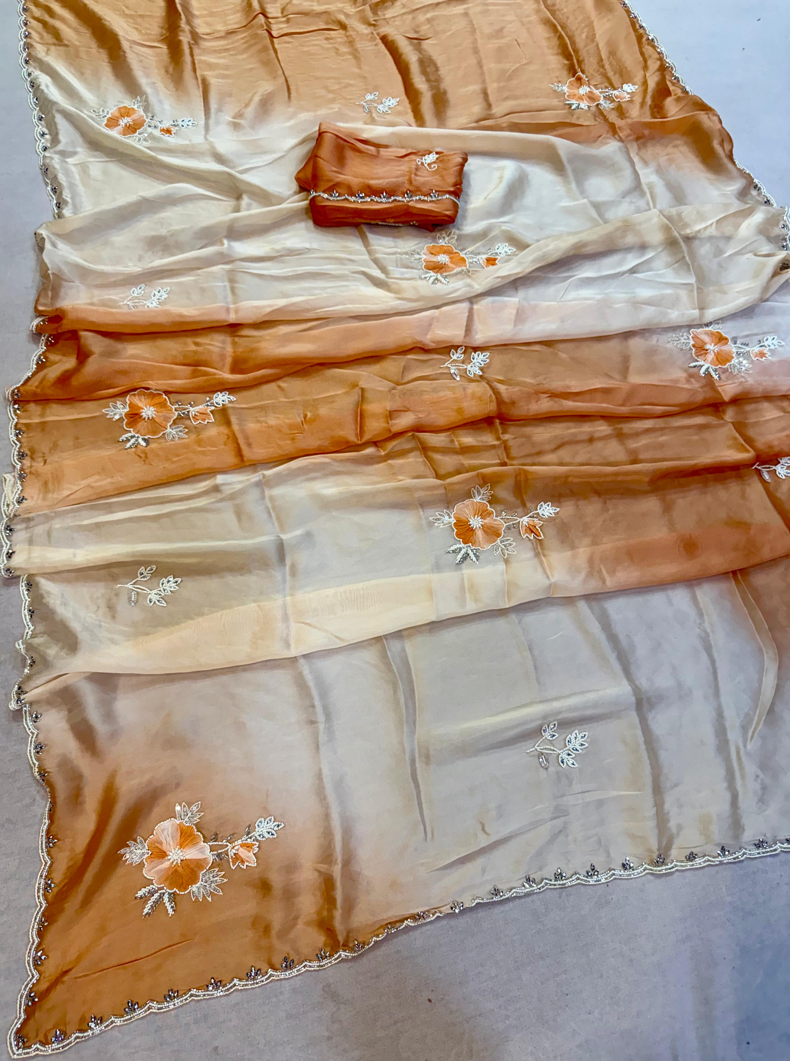 Beautiful Pure H.O Silk Saree With Handwork