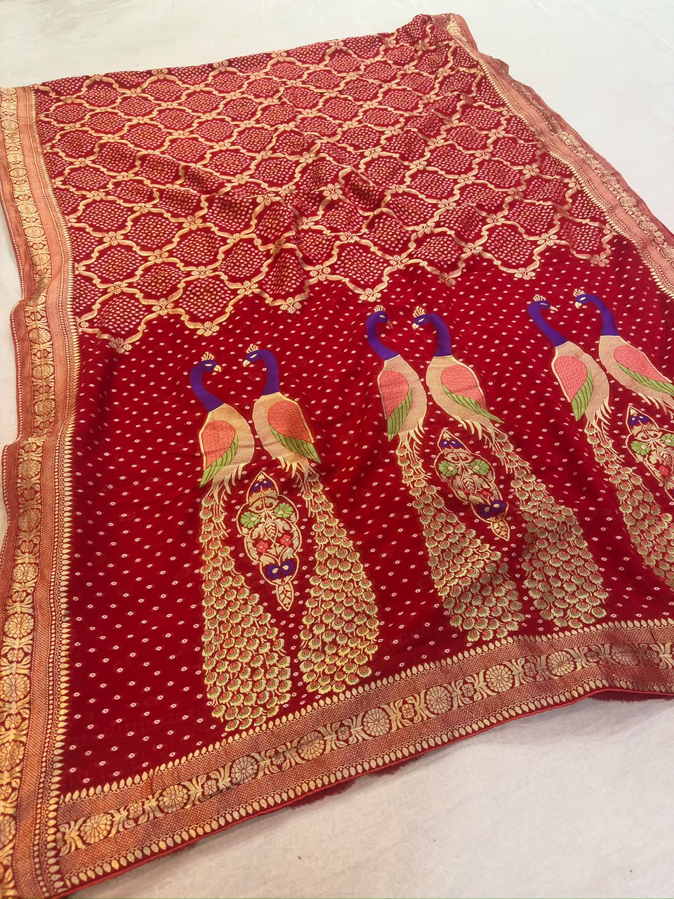 Beautiful Pure Viscose Georgatte Saree With Weaving