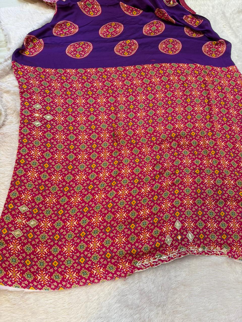 Traditional Pure Modal Silk Saree With Gottapatti Work