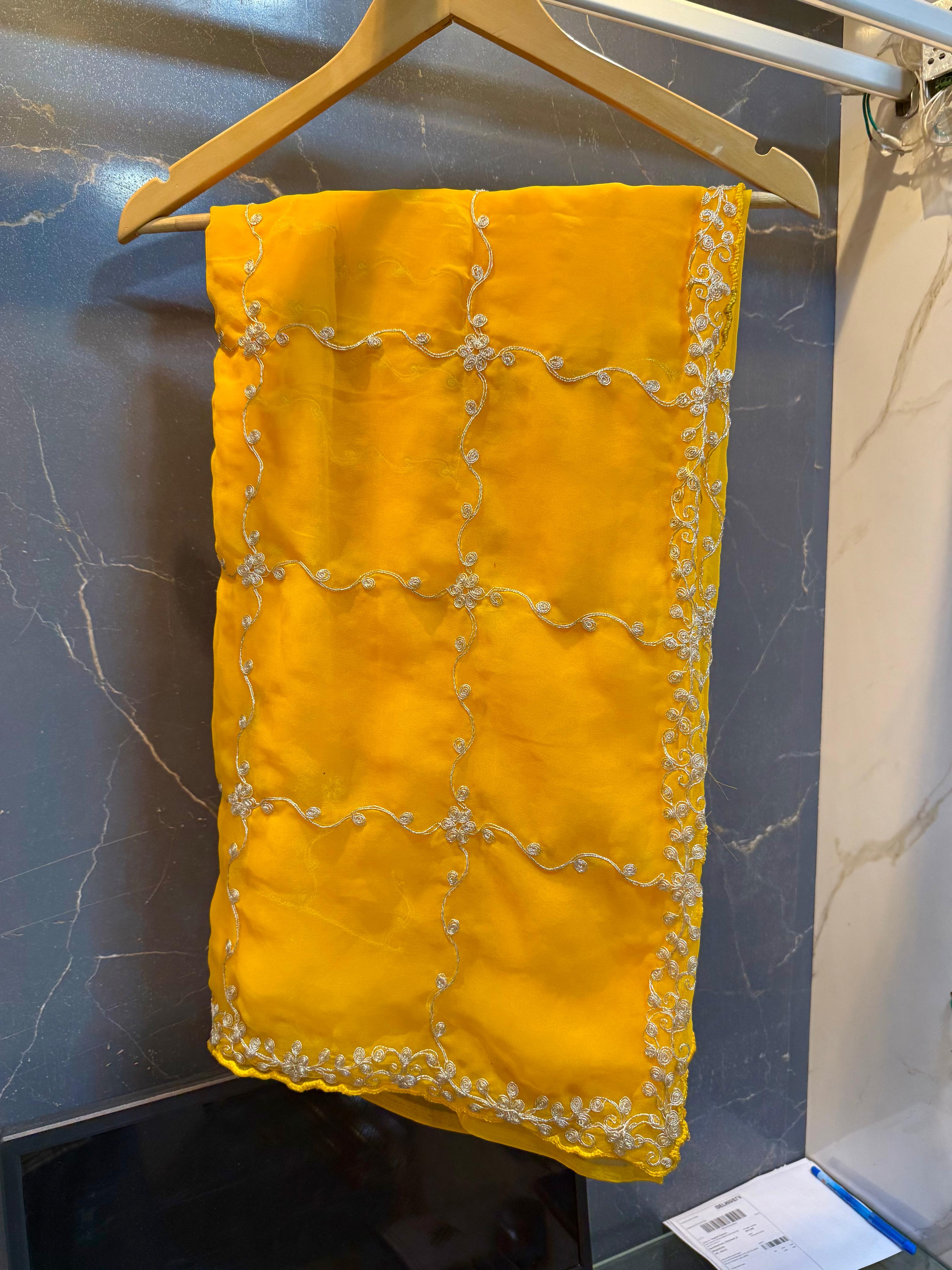 Karwa Chauth Special Georgatte Saree With Pittan Work