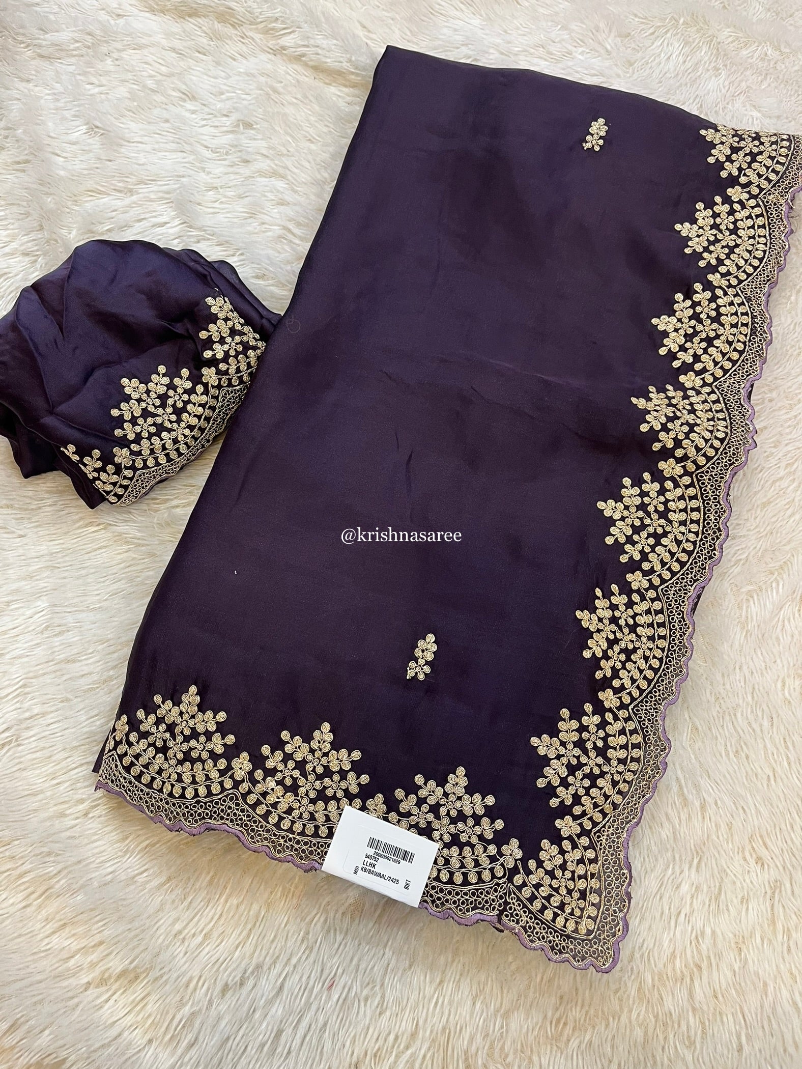 Beautiful Satin Silk Saree With Pittan Work