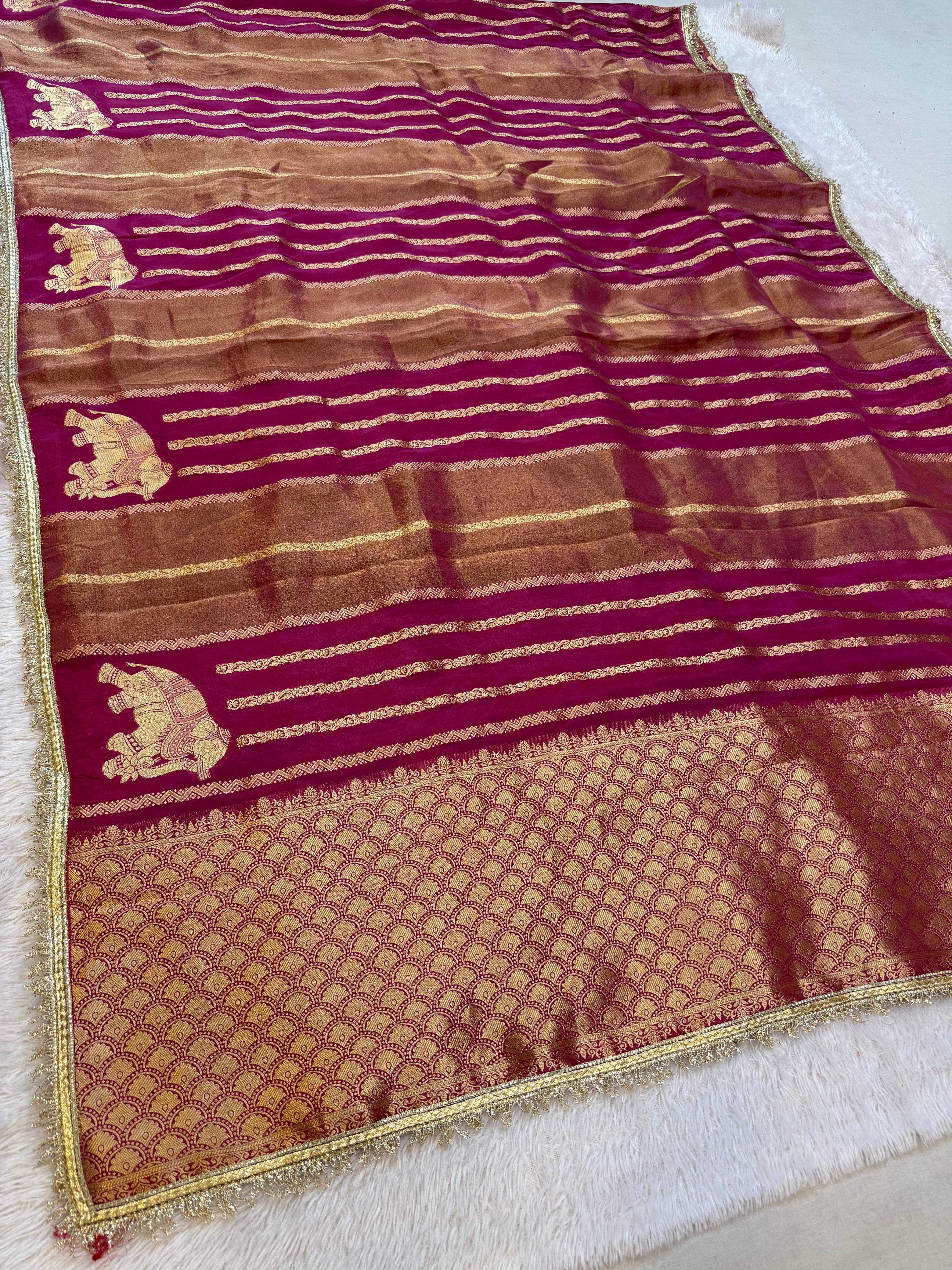 Designer Pure H O Silk Saree With Weaving Work