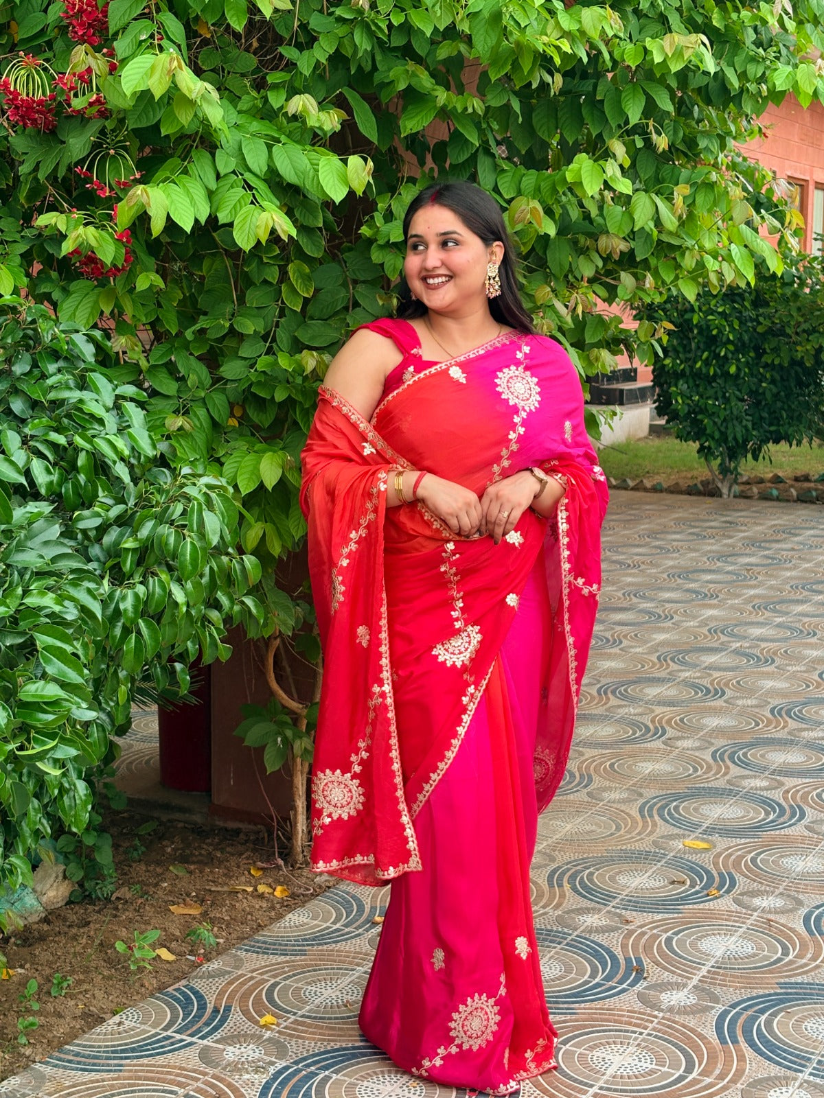 Beautiful Traditional Uppada Silk Saree With Gottapatti Work