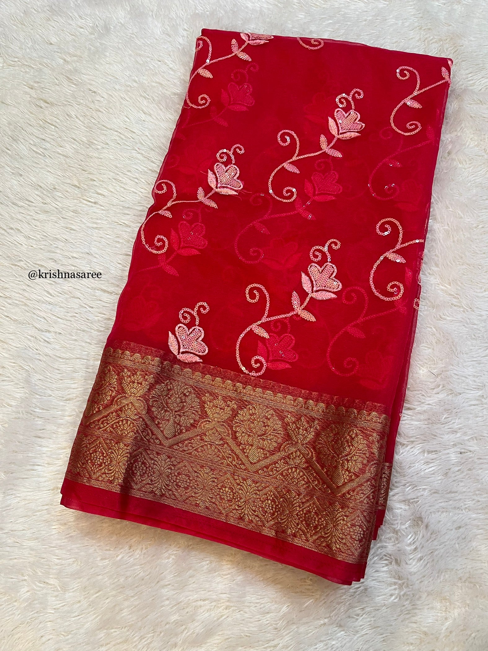 Beautiful Organza Saree With Work