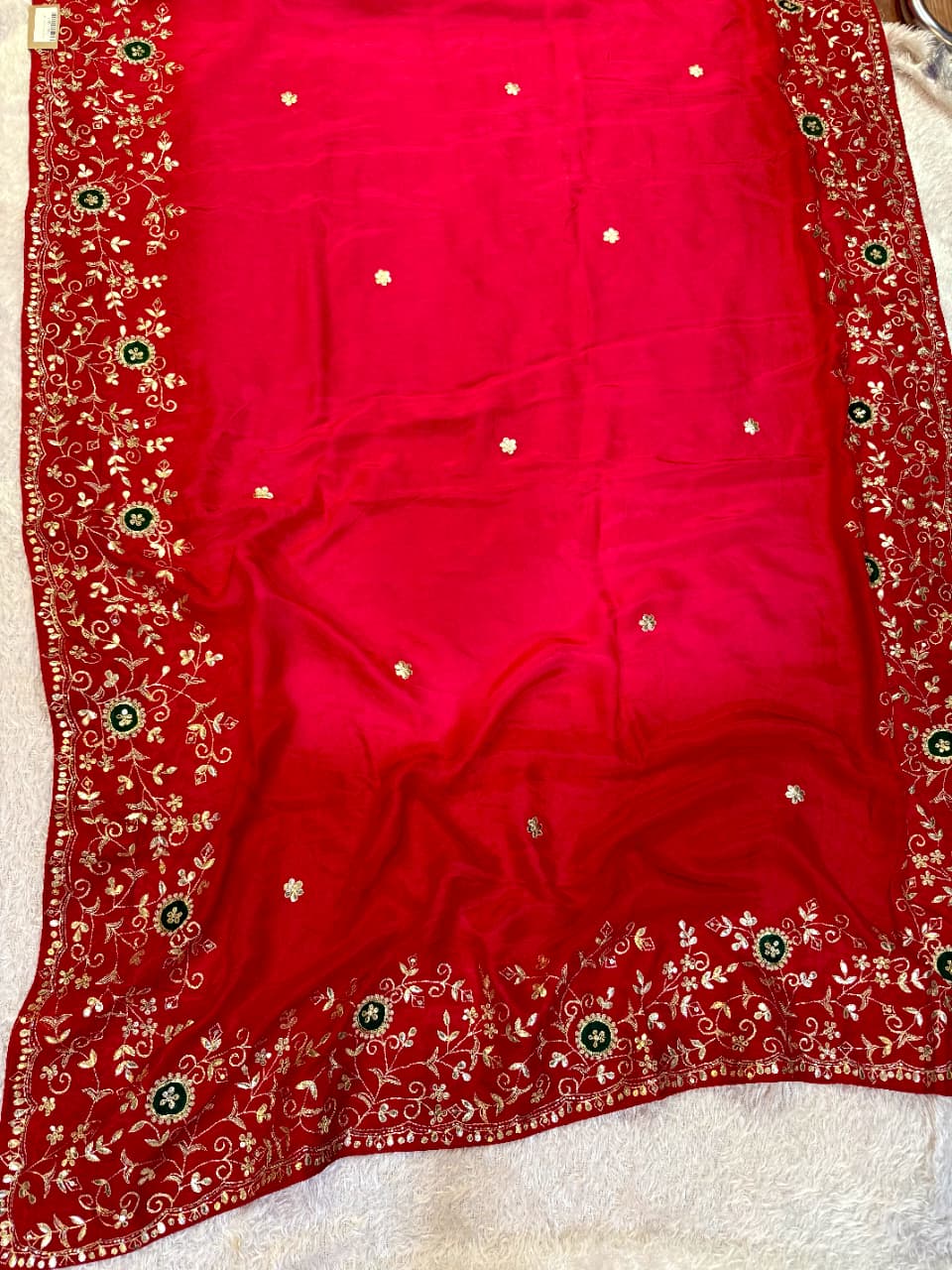 Beautiful H.O Silk Saree With Handwork