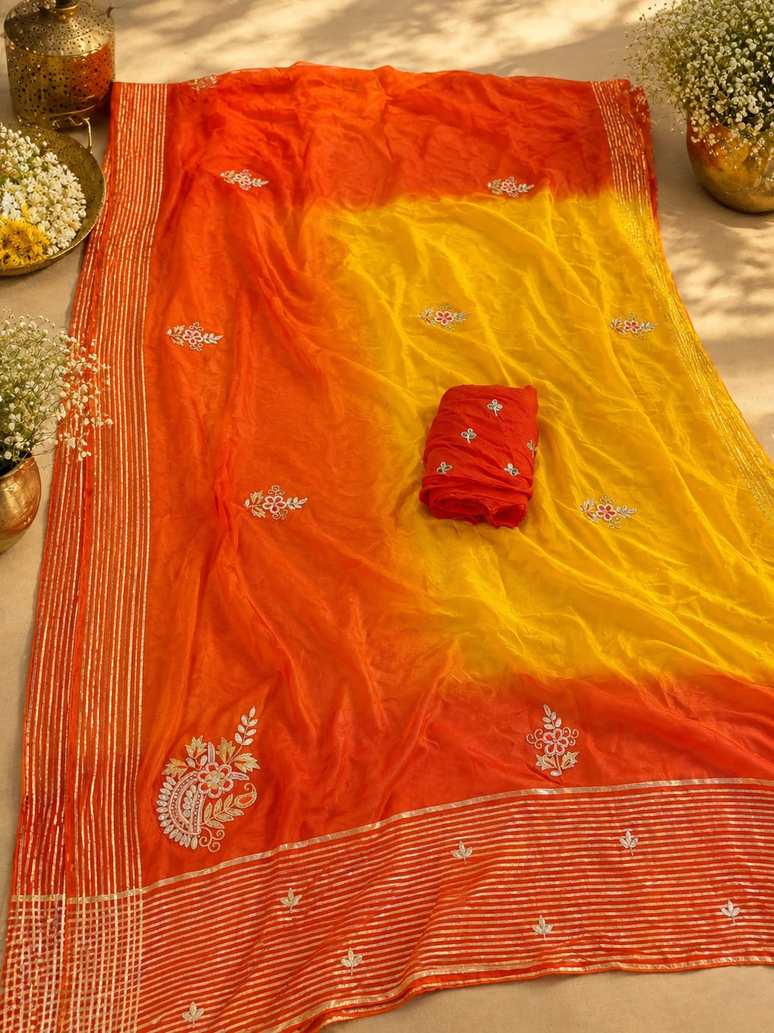 Beautiful Pure H.O Silk Saree With Handwork