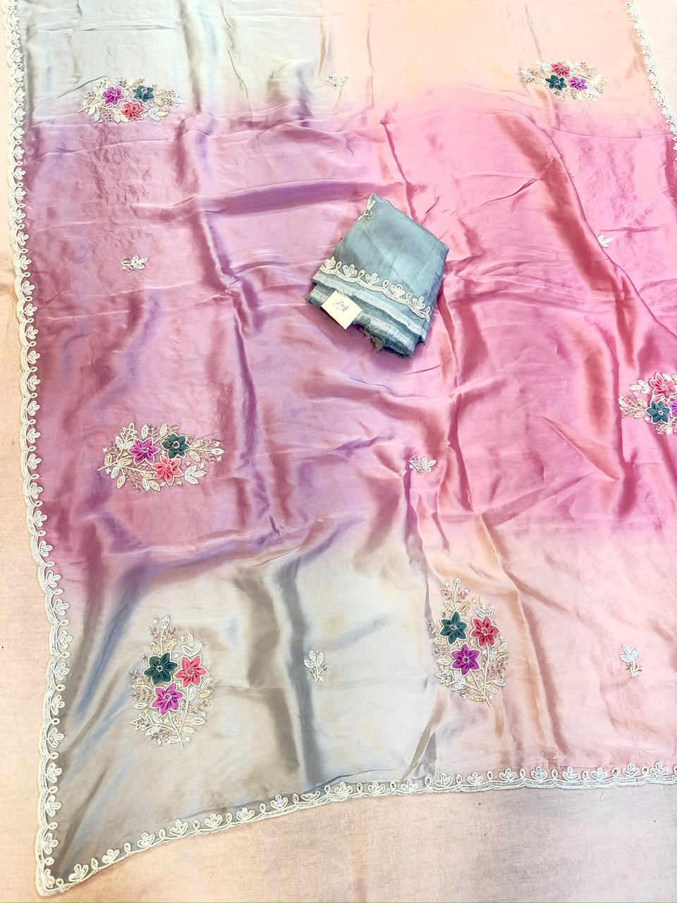 Beautiful Pure H.O Silk Saree With Handwork