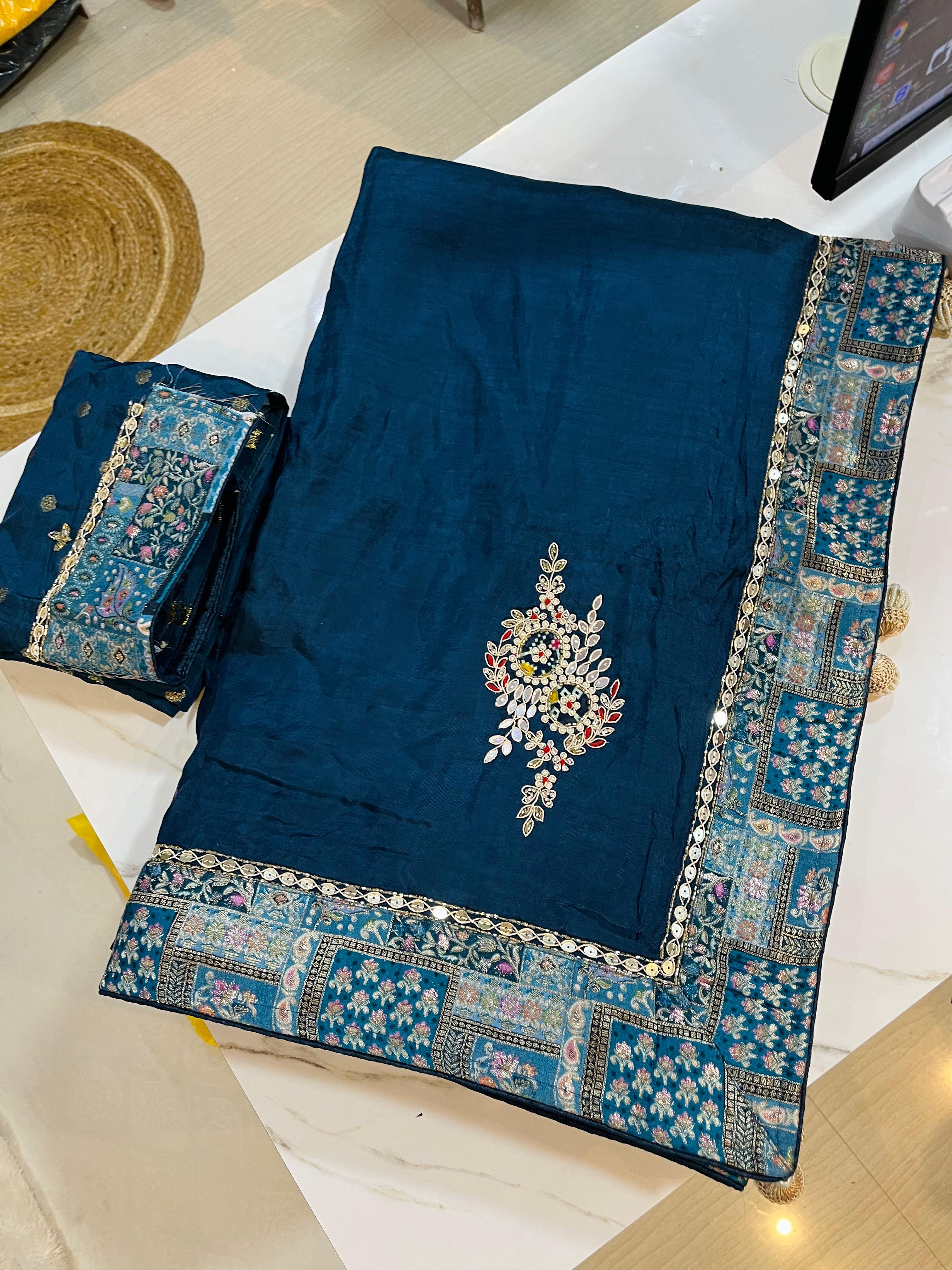 Designer Dolla Silk Saree With Handwork