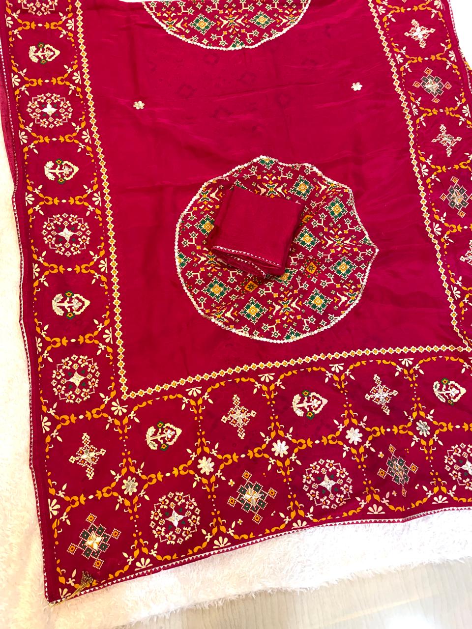 Designer Upada silk Saree With Gottapati Work