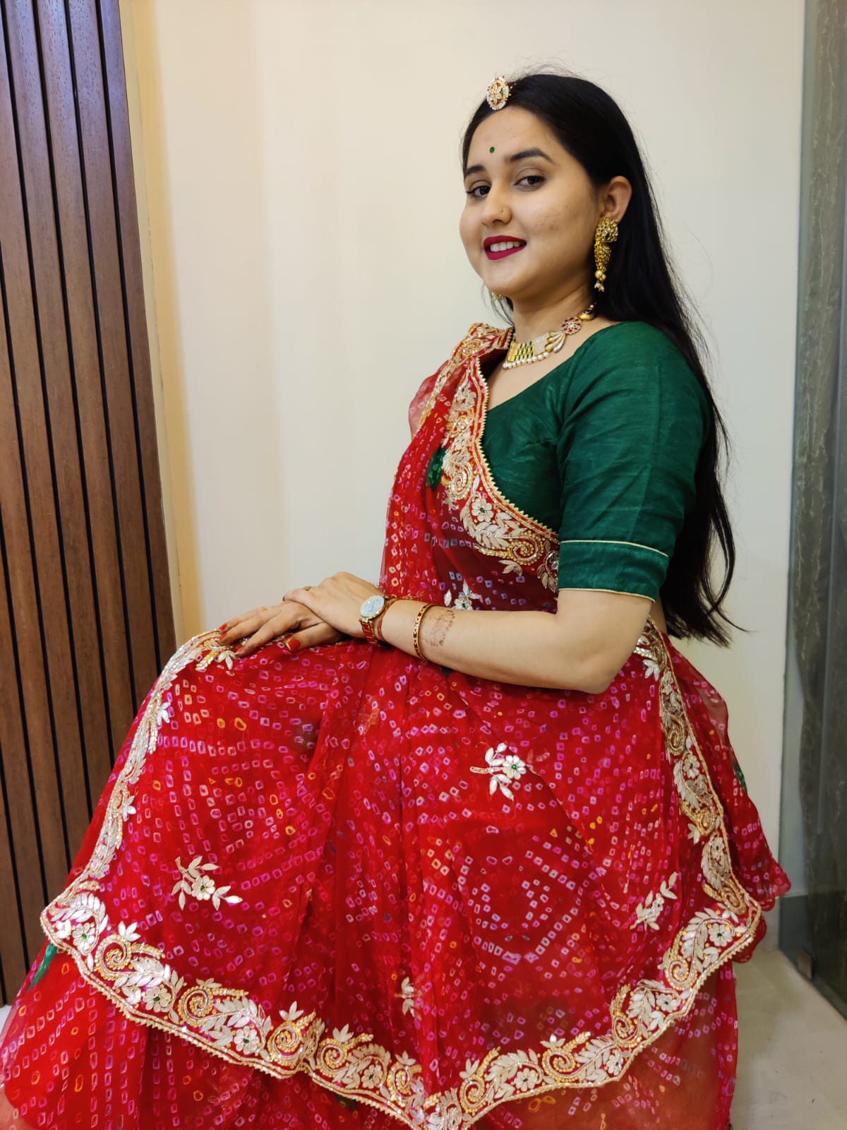 Jodhpuri Pure Chiffon Handwork Saree