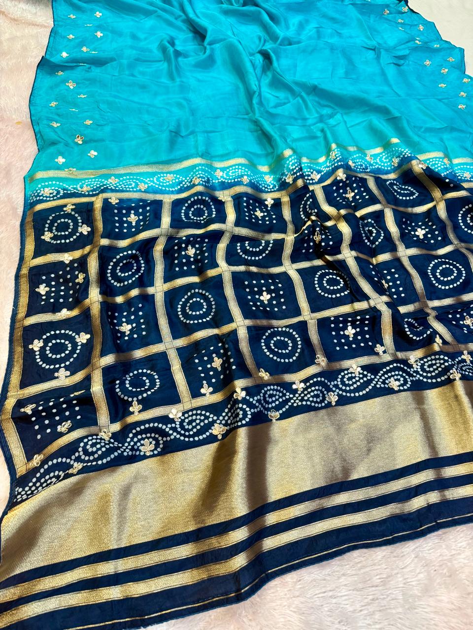 Latest Upada Silk Saree With Handwork