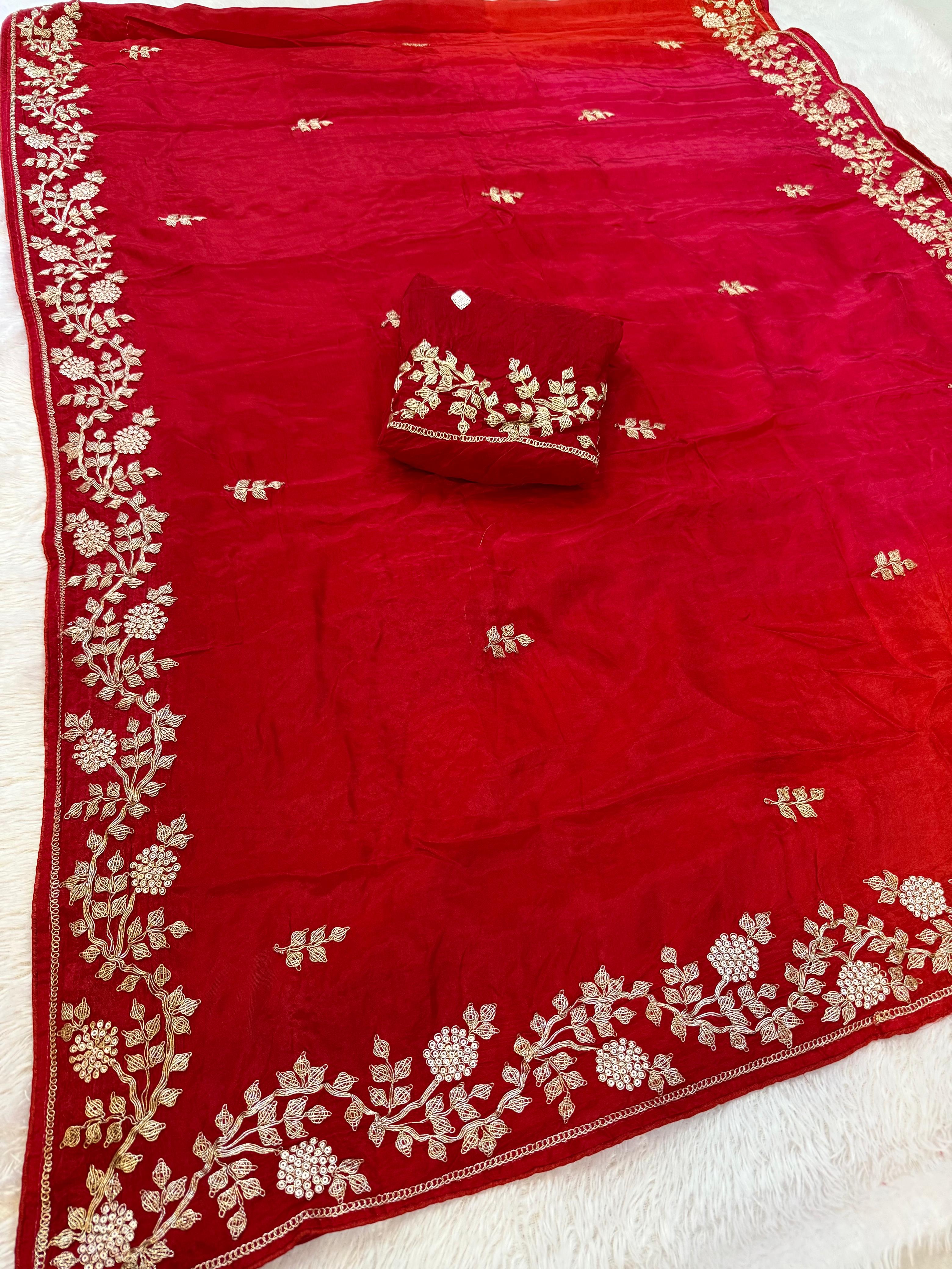 Beautiful Pure H O Silk Saree With Handwork