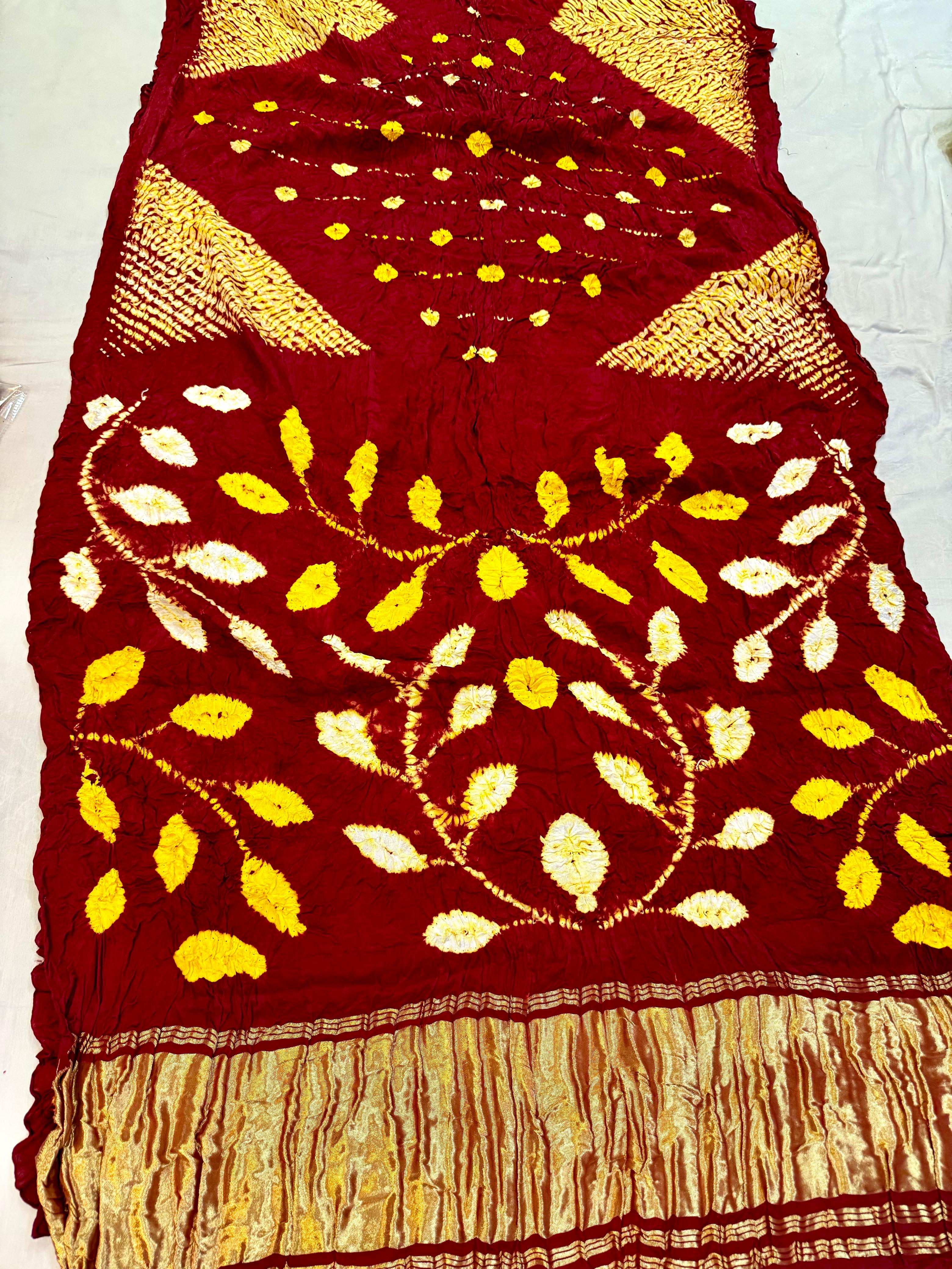 Designer Pure Modal Gajji Silk Hand Bandhej Saree